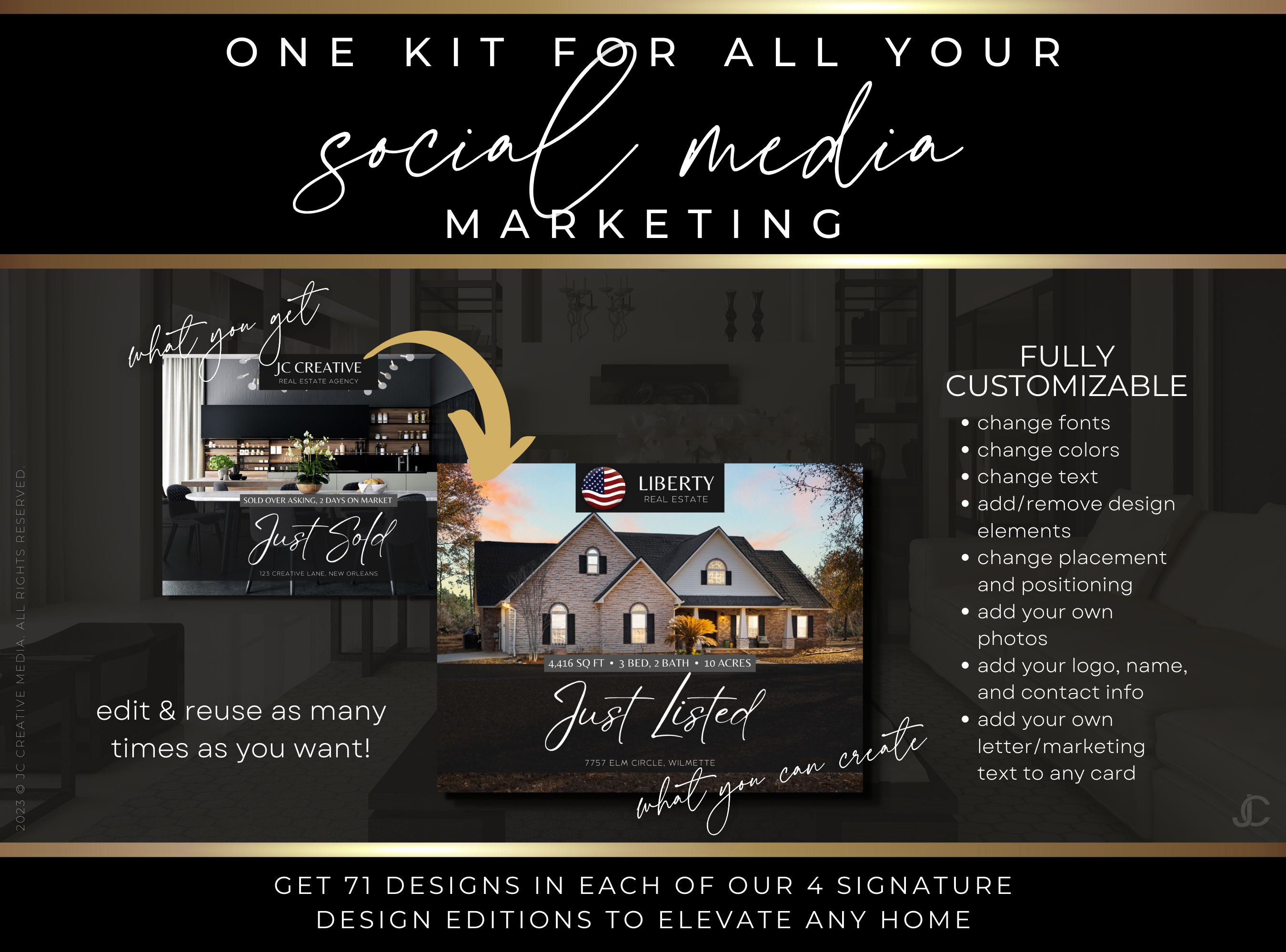 280+ Postcard Templates for Real Estate Marketing & Realtor Farming | Estate Collection™ ALL Color Editions!