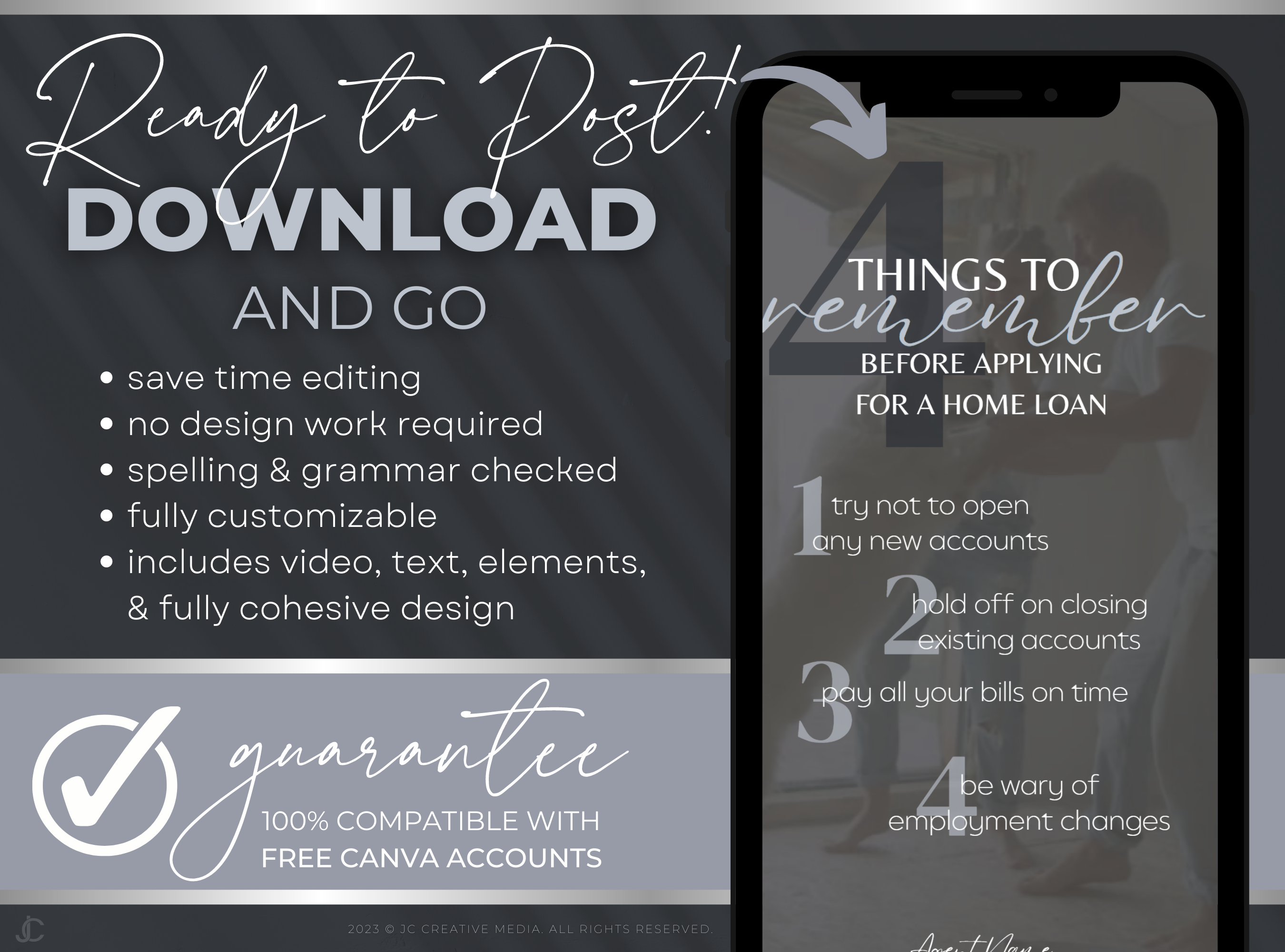 21 Real Estate Marketing Reels Posts: VOL. 1 (Canva Video Templates) | Estate Collection™ Midnight Edition