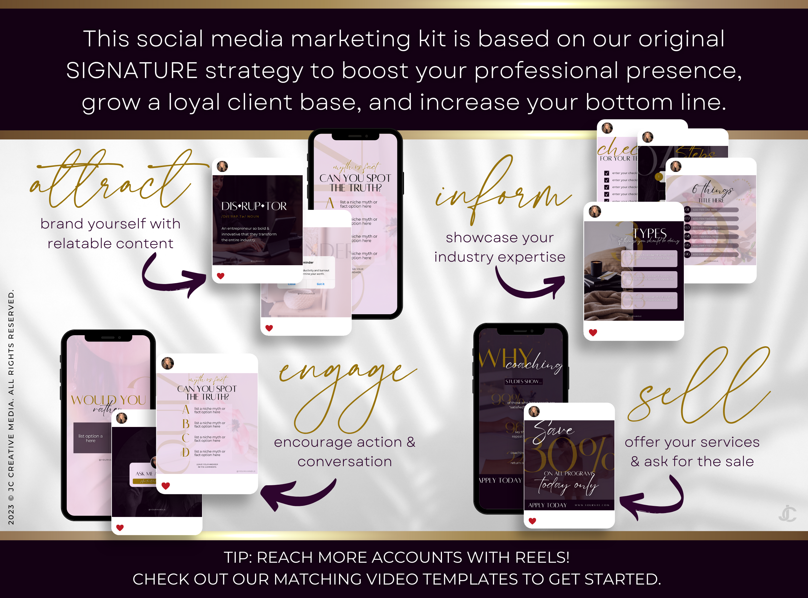 400+ Coaching Social Media Post Templates (Content, Infographics, & Marketing) | Elegance Collection™ Amethyst Edition