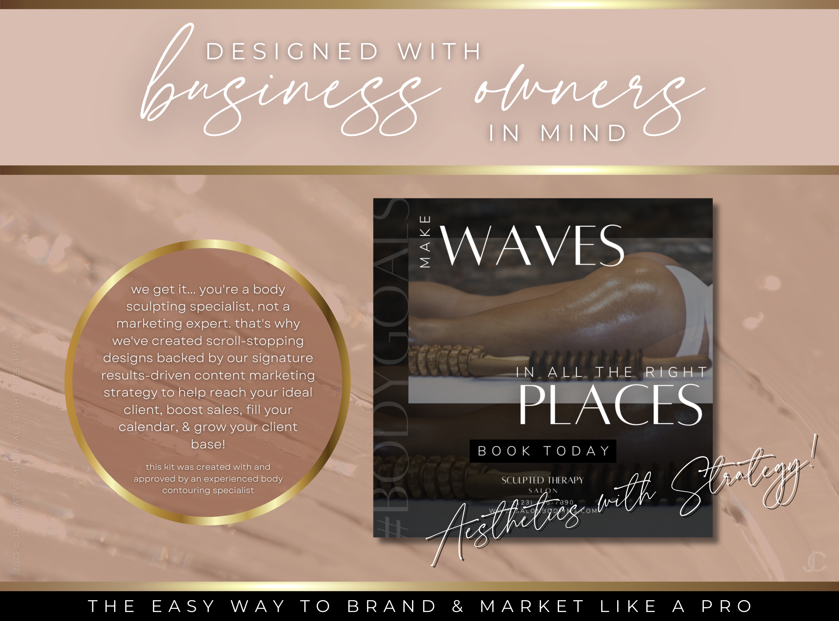 400+ Wood Therapy Social Media Canva Templates for Spa & Massage Therapist Marketing | Aesthete Collection™ Nudes Edition