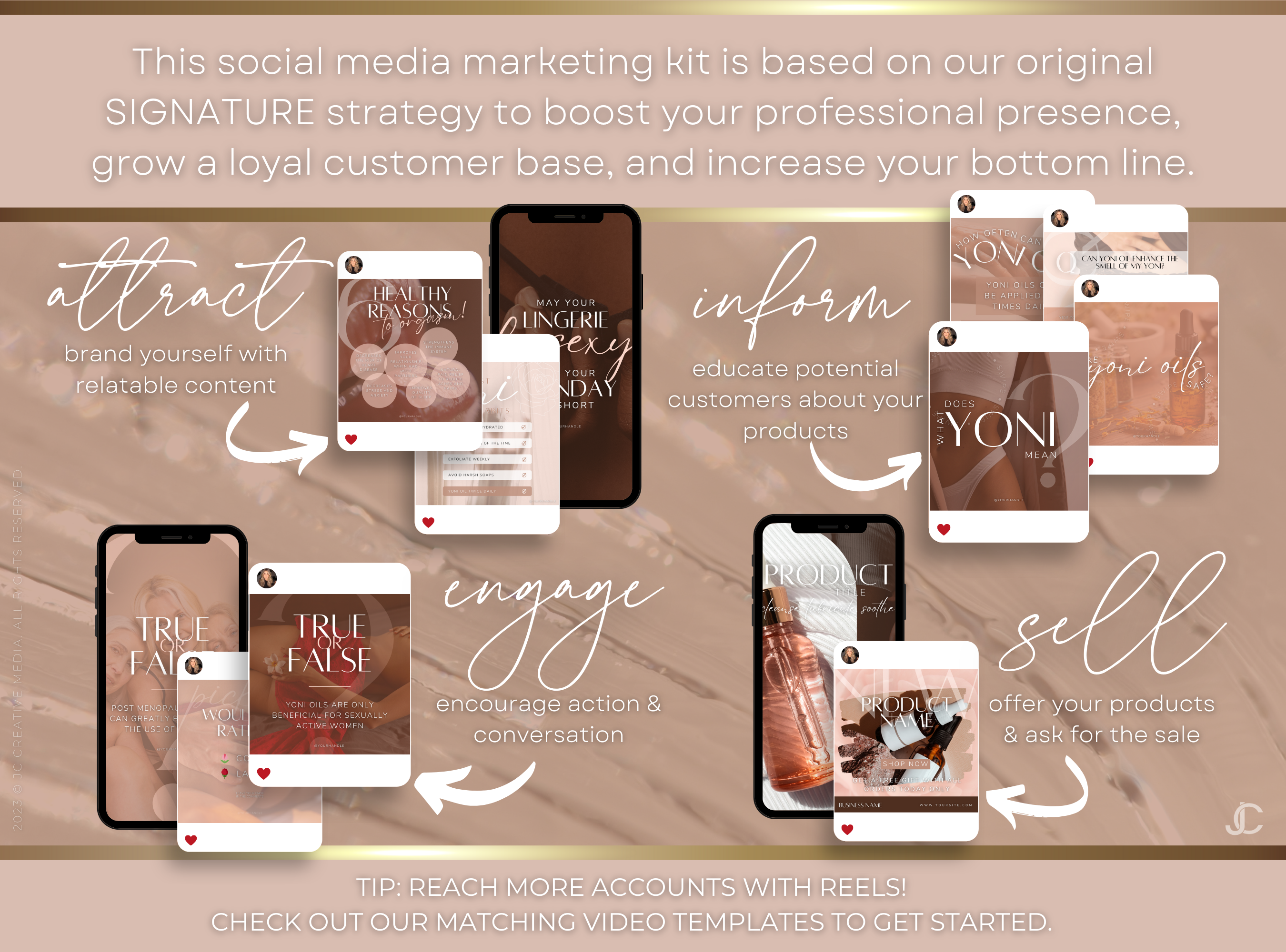 600+ Yoni Oil Business Social Media Canva Templates | Aesthete Collection™ Nudes Edition