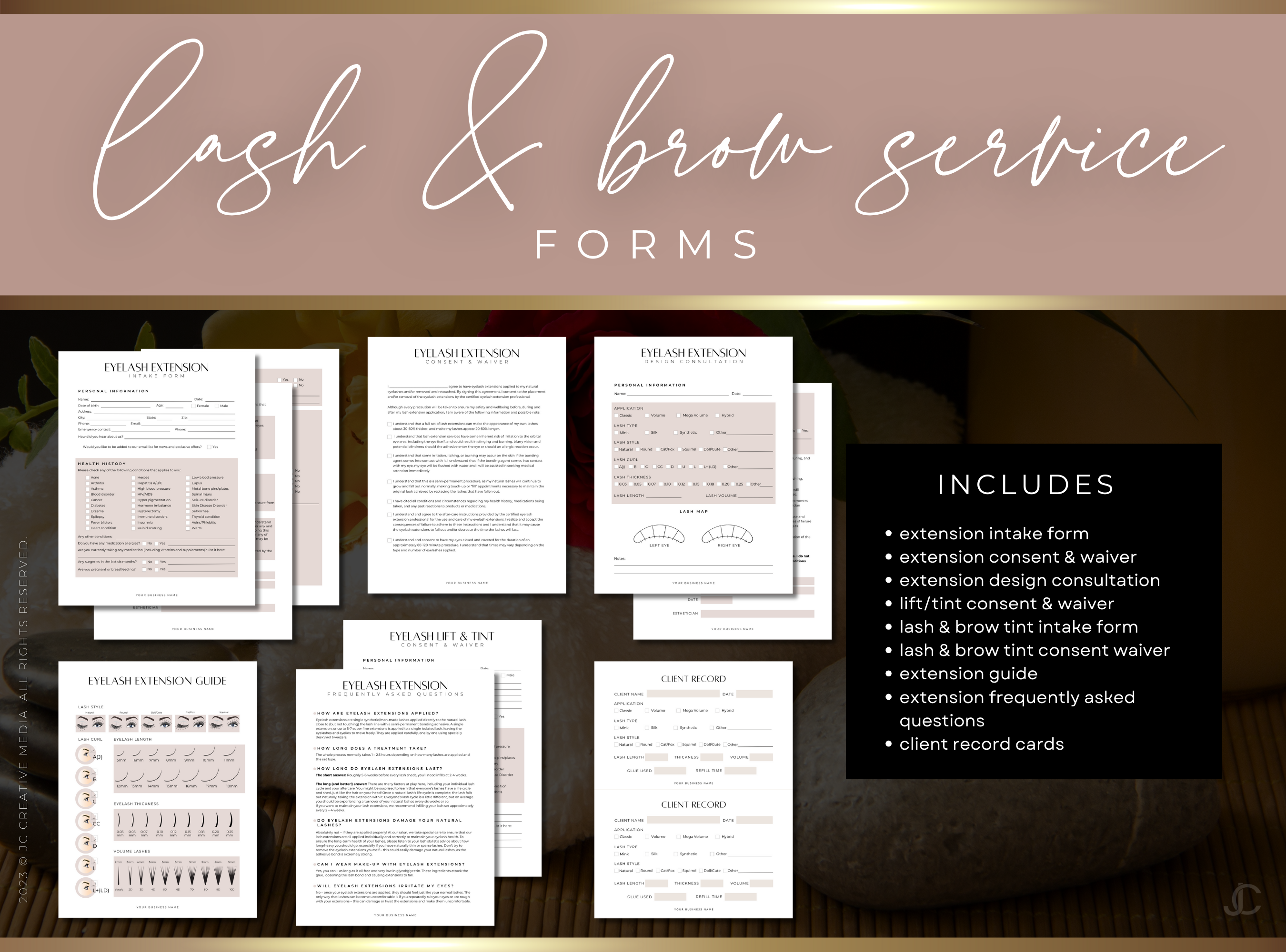 Esthetics Forms for Estheticians & Med Spas (Canva Templates) | Aesthete Collection™ Rose Gold Edition