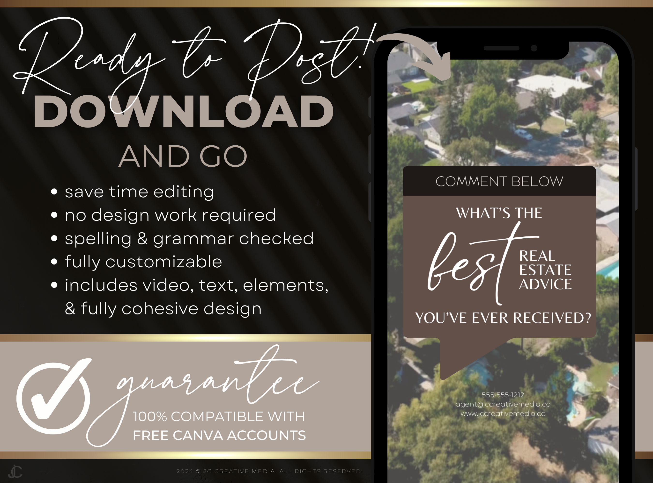 21 Real Estate Marketing Reels Posts: VOL. 3 (Canva Video Templates) | Estate Collection™ Luxe Edition