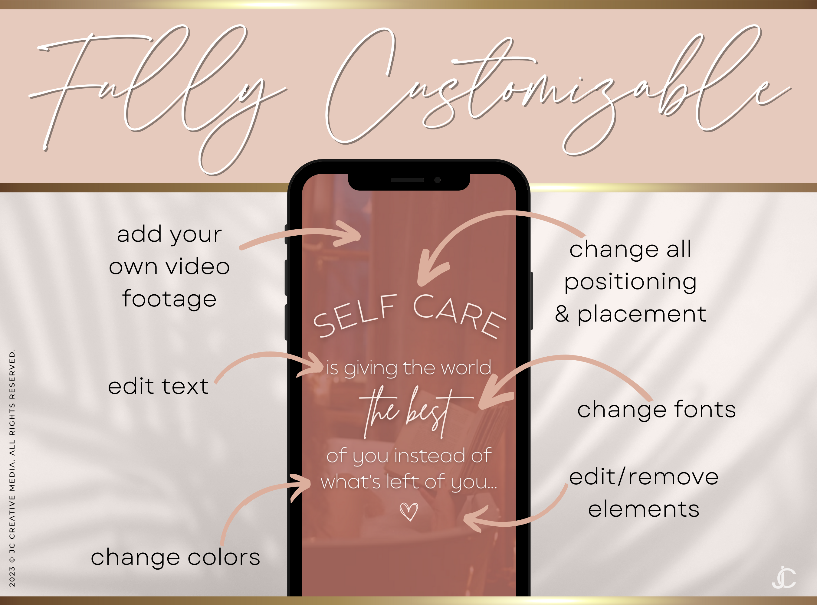 20 Self Care & Happiness Affirmation Reels Video Templates (Ready-to-Post) | Halcyon Collection™ Rose Edition