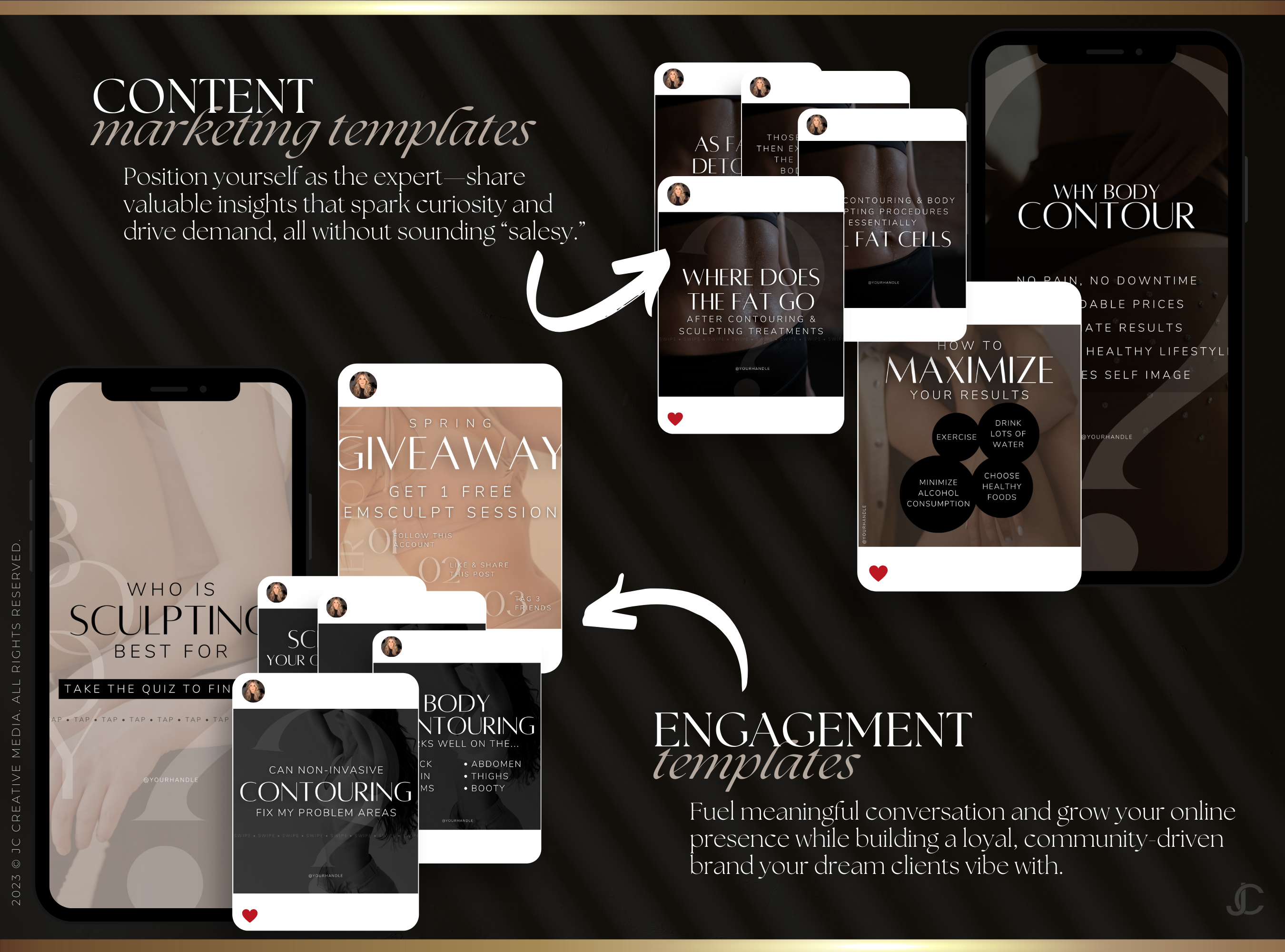 520+ Body Contouring & Spa Marketing Templates – Luxury Social Media Kit for Instagram & Facebook