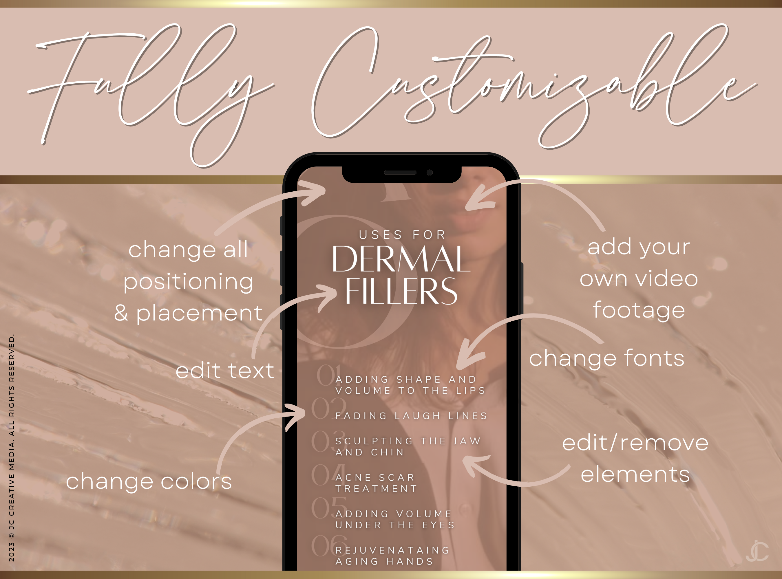 21 Nurse Injector Botox & Filler Marketing Reels Posts (Canva Video Templates) | Aesthete Collection™ Nudes Edition