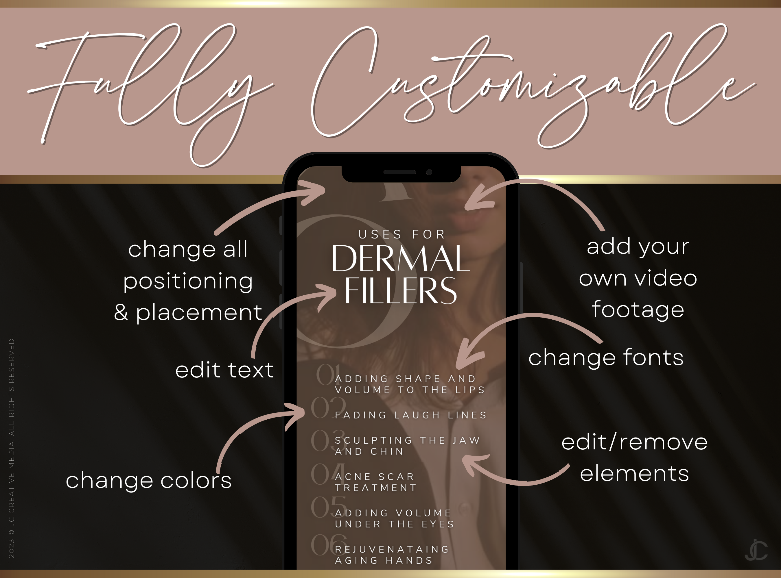 21 Nurse Injector Botox & Filler Marketing Reels Posts (Canva Video Templates) | Aesthete Collection™ Rose Gold Edition