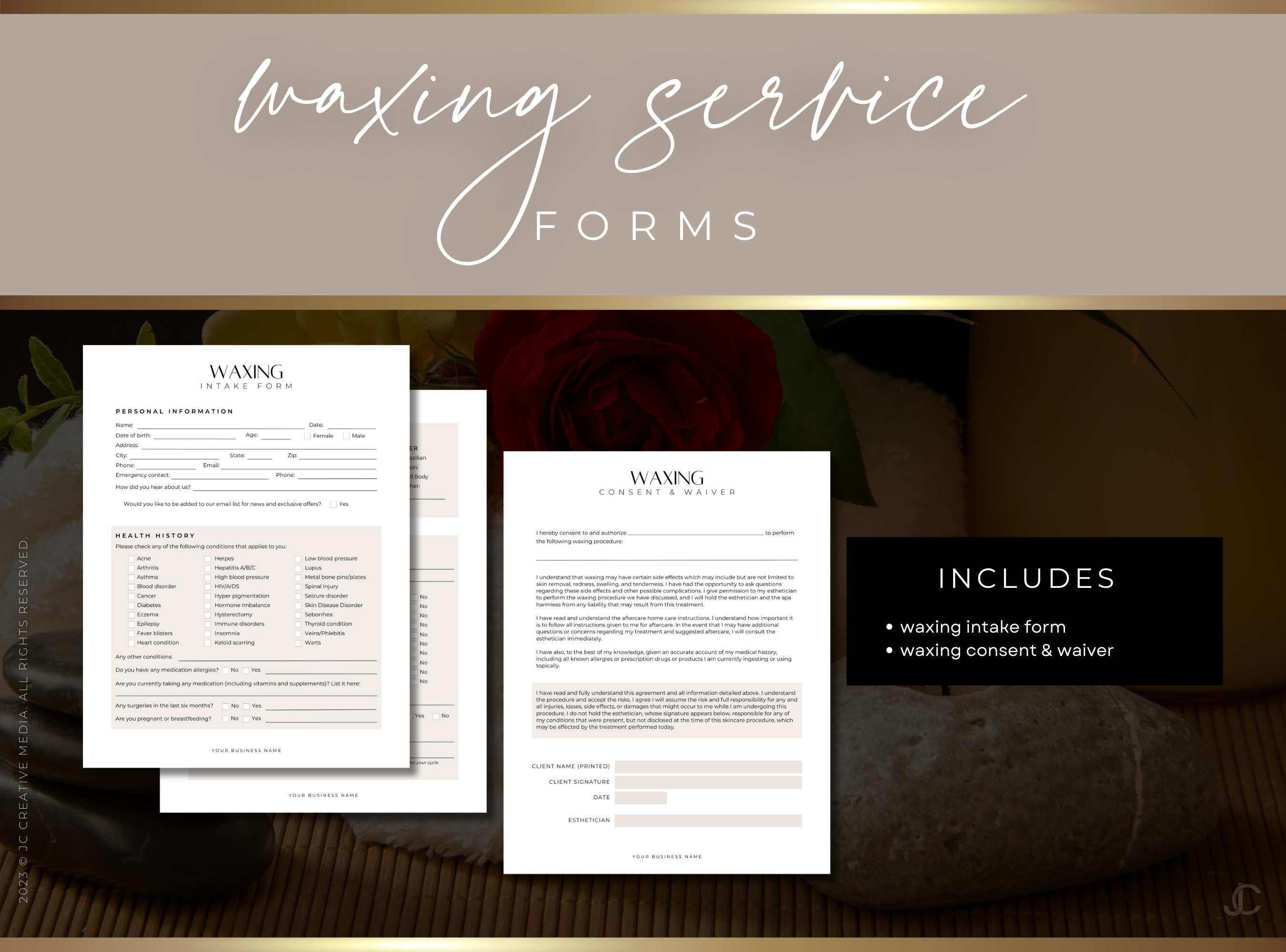 Esthetics Forms for Estheticians & Med Spas (Canva Templates) | Aesthete Collection™ Luxury Edition