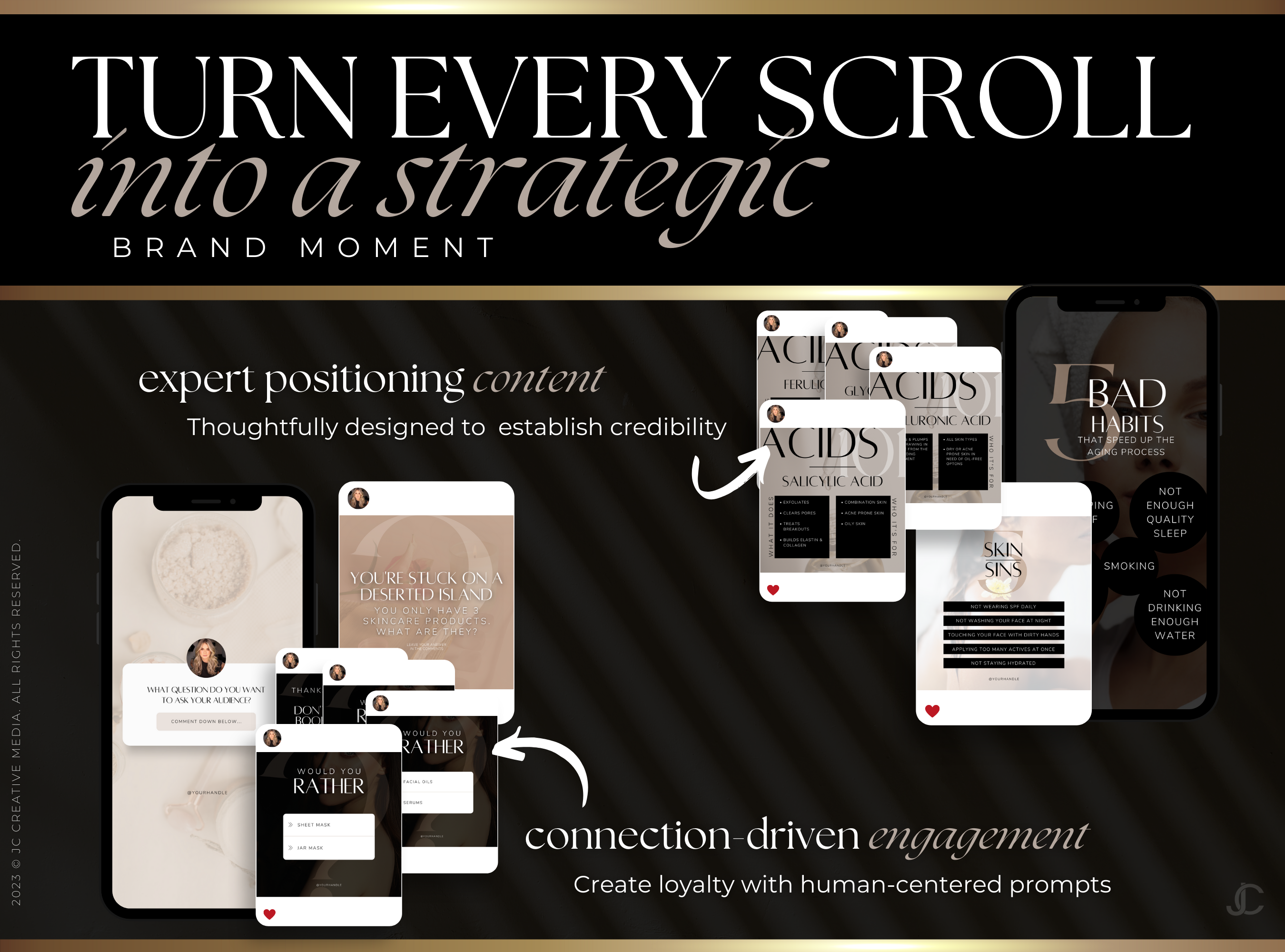 Luxury Skincare & Esthetician Marketing Template Bundle | 520+ Editable Social Media Canva Templates for Instagram, Facebook, & More