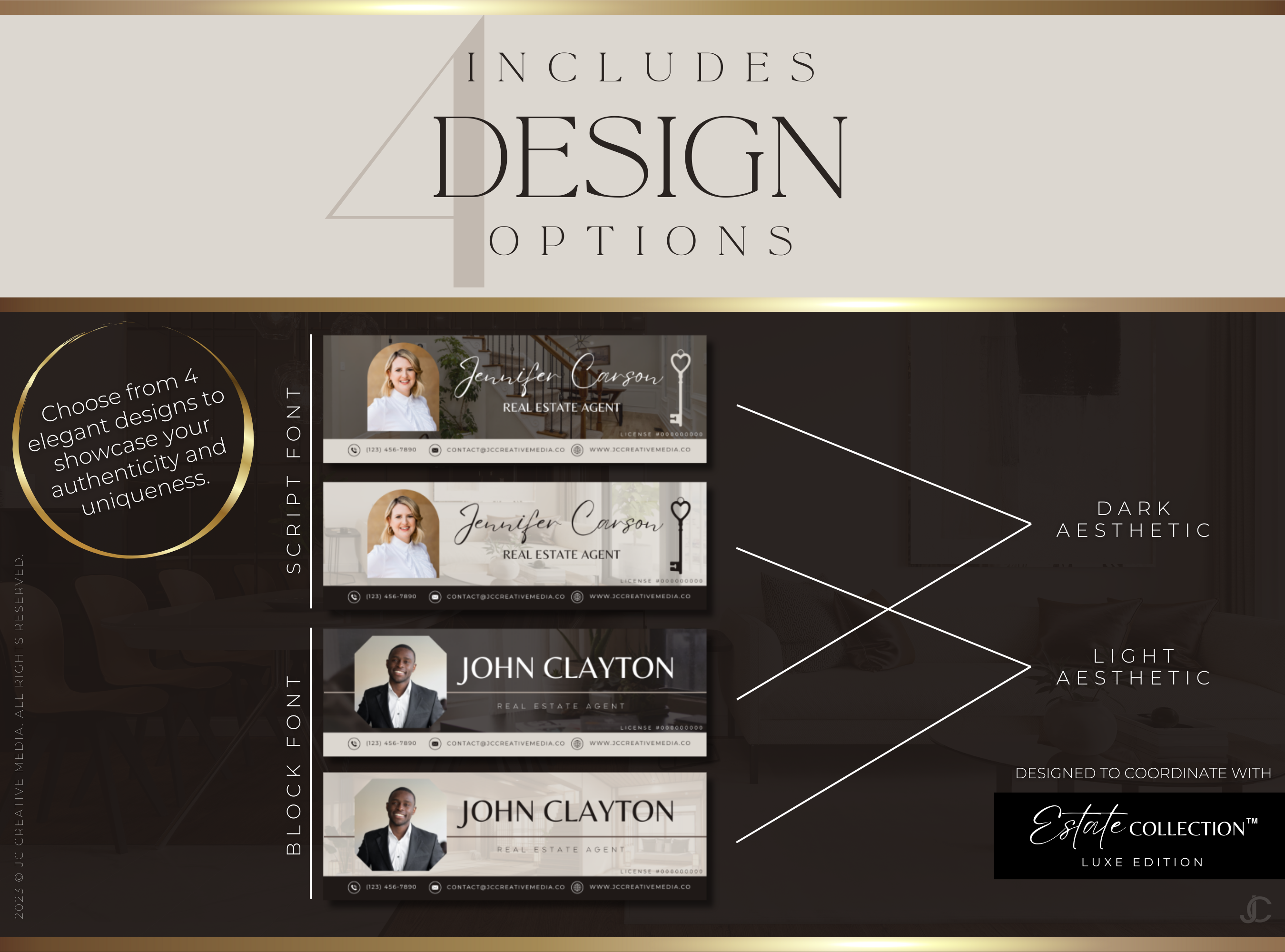 Realtor Email Signature Canva Templates | Estate Collection™ Luxe Edition