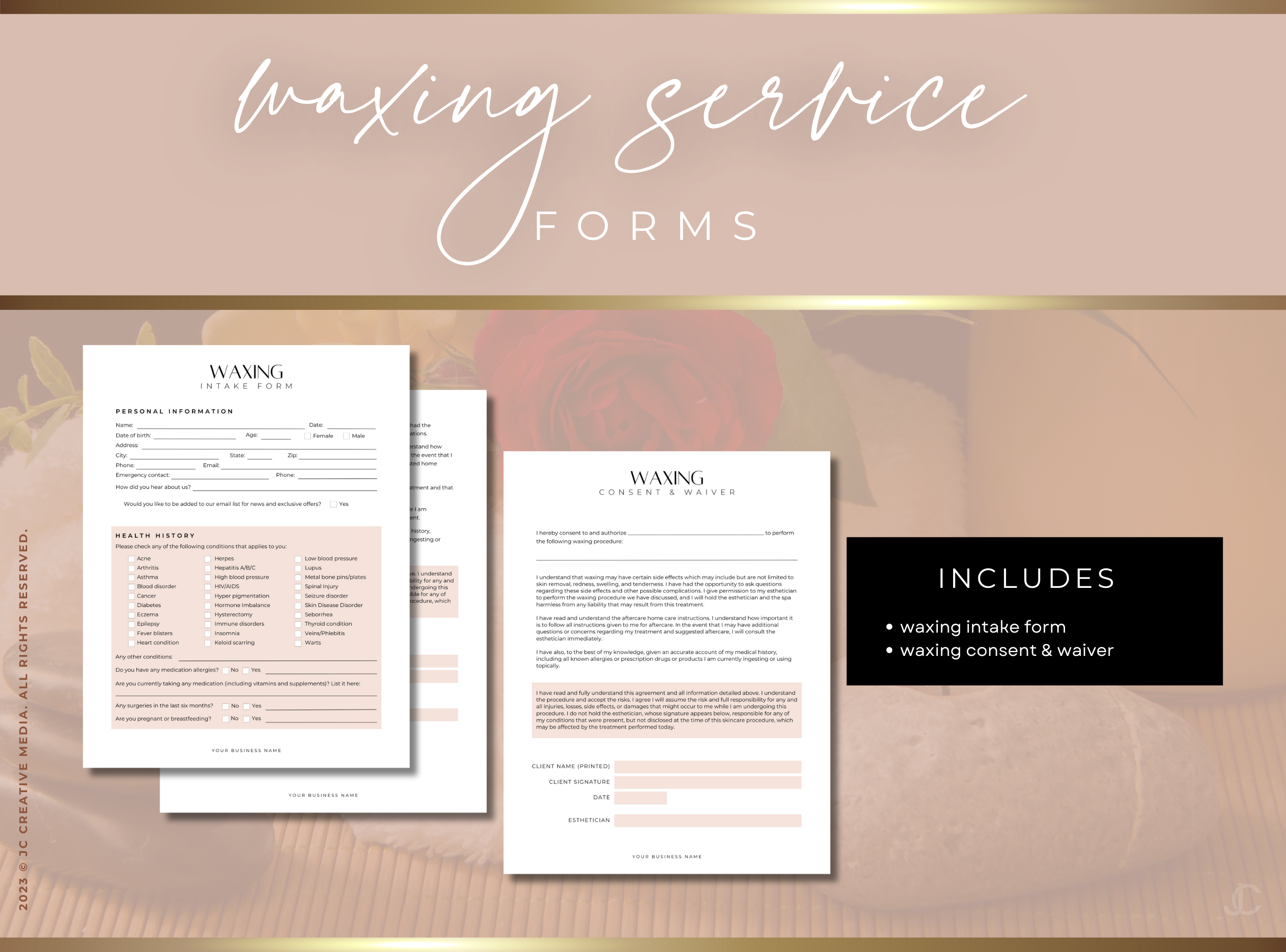 Esthetics Forms for Estheticians & Med Spas (Canva Templates) | Aesthete Collection™ Nudes Edition