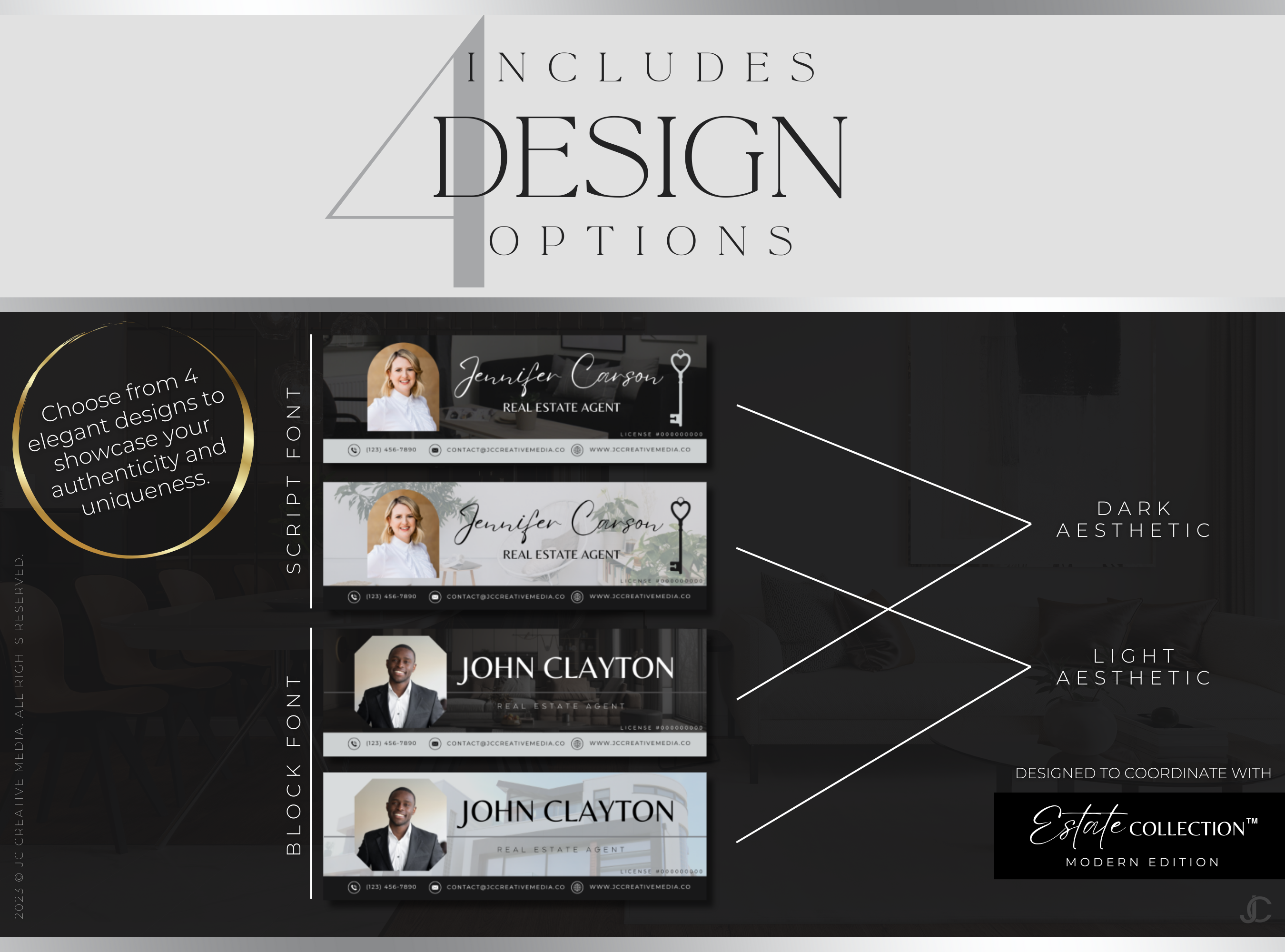 Realtor Email Signature Canva Templates | Estate Collection™ Modern Edition