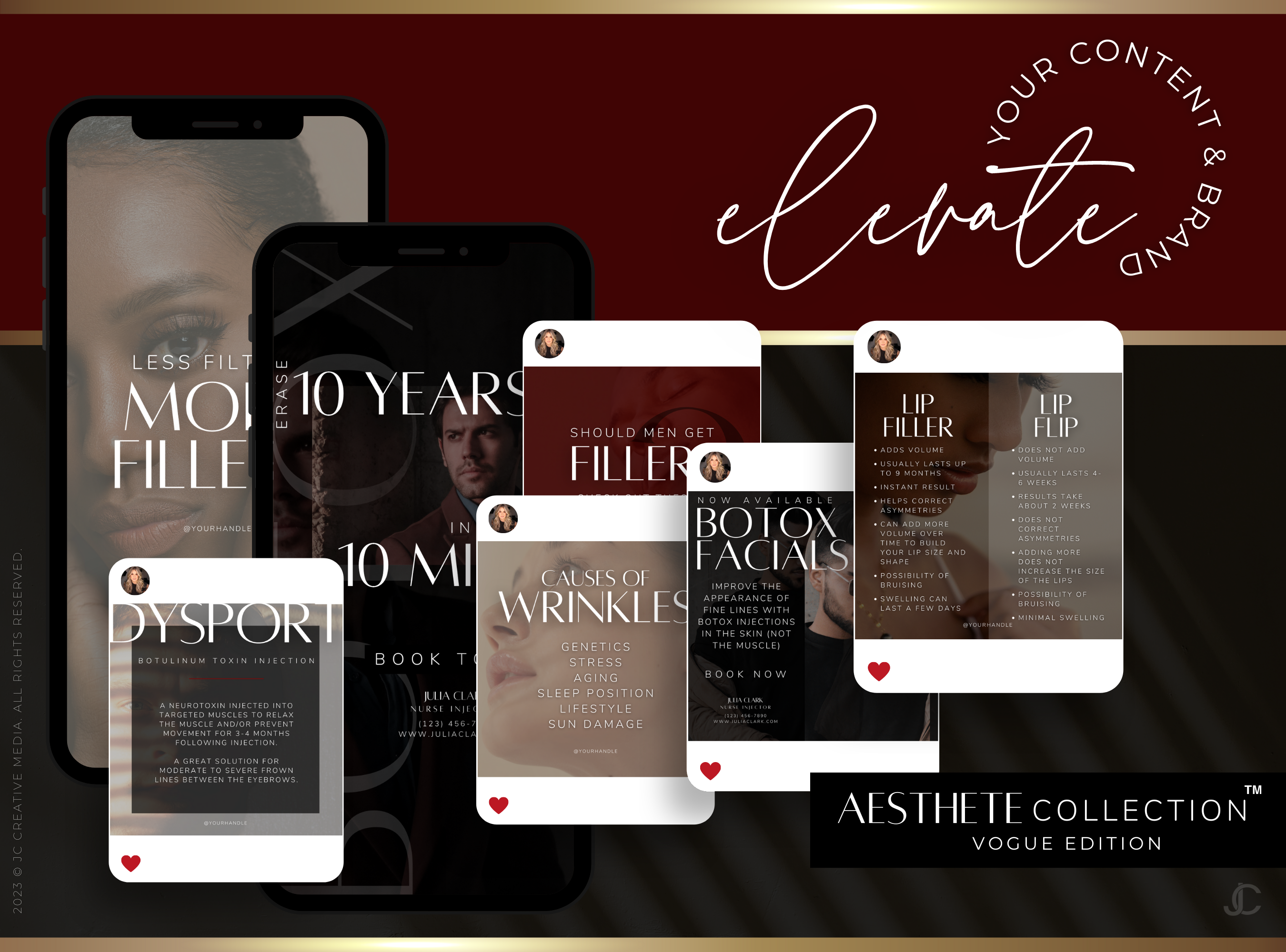 450+ Botox & Filler Social Media Templates for Nurse Injectors & Med Spas | Aesthete Collection™ Vogue Edition