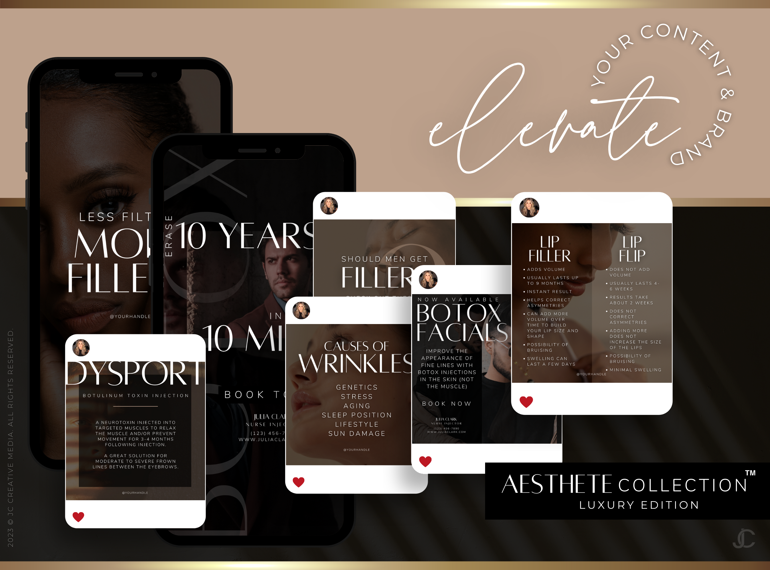 450+ Botox & Filler Social Media Templates for Nurse Injectors & Med Spas | Aesthete Collection™ Luxury Edition