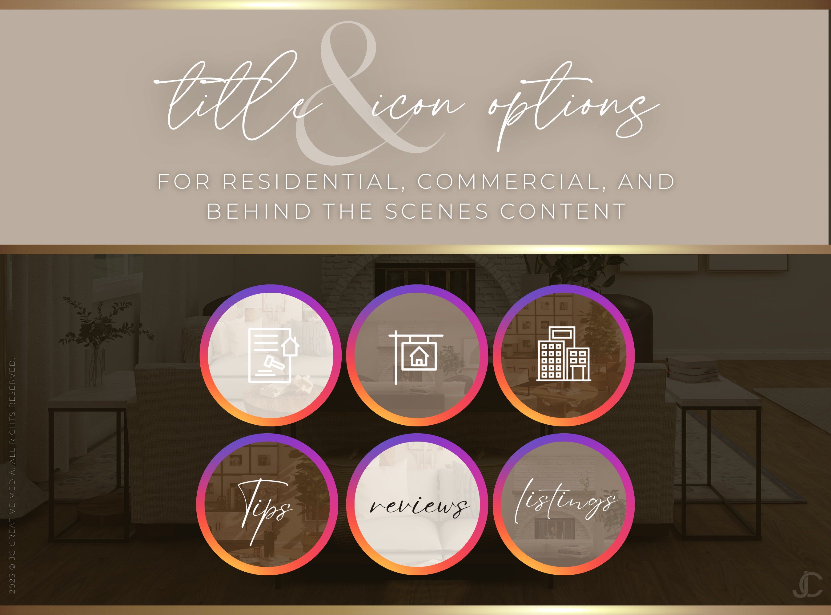 120+ Instagram Highlight Cover Templates for Real Estate Agents | Estate Collection™ Classic Edition