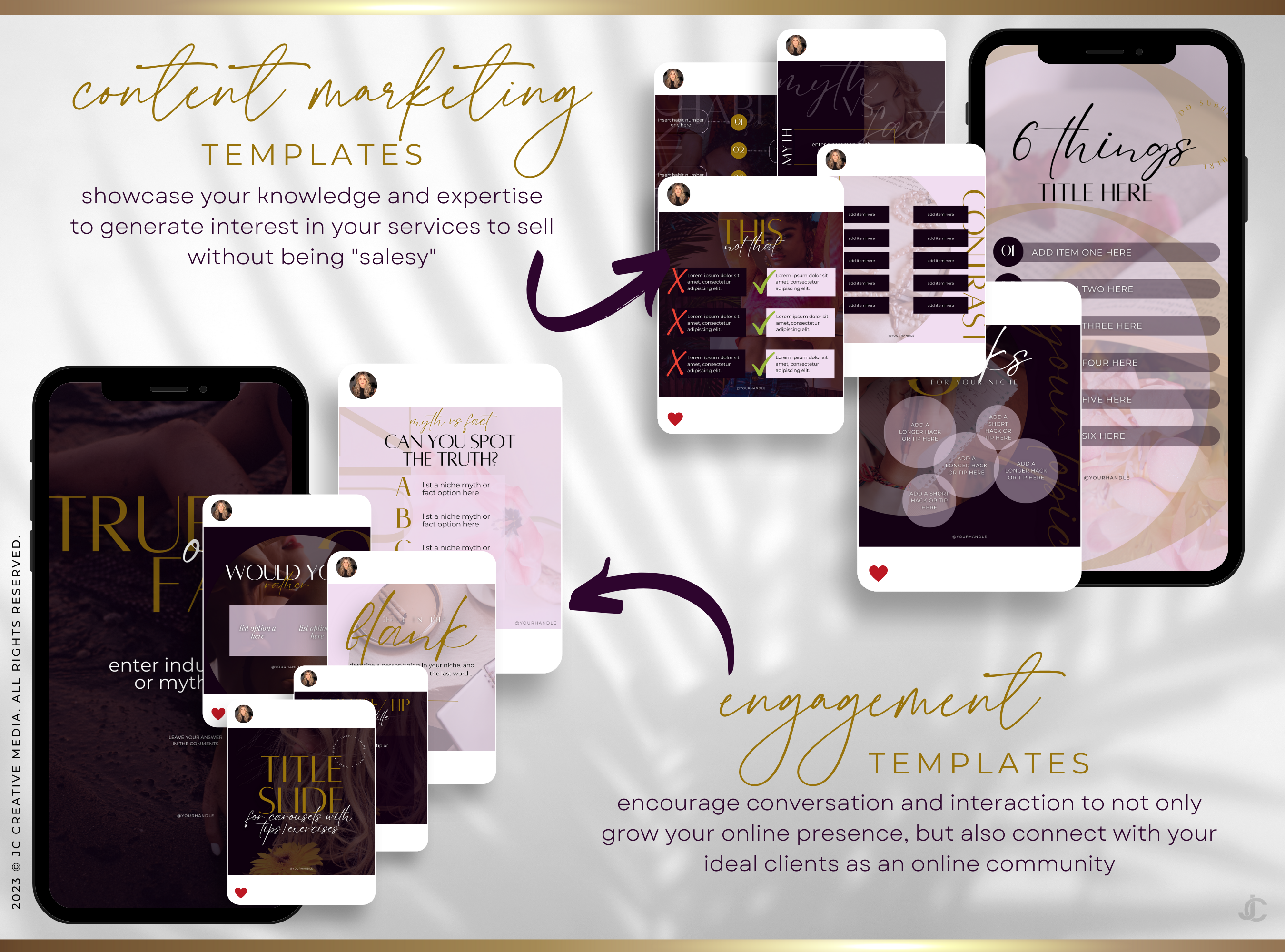 400+ Coaching Social Media Post Templates (Content, Infographics, & Marketing) | Elegance Collection™ Amethyst Edition