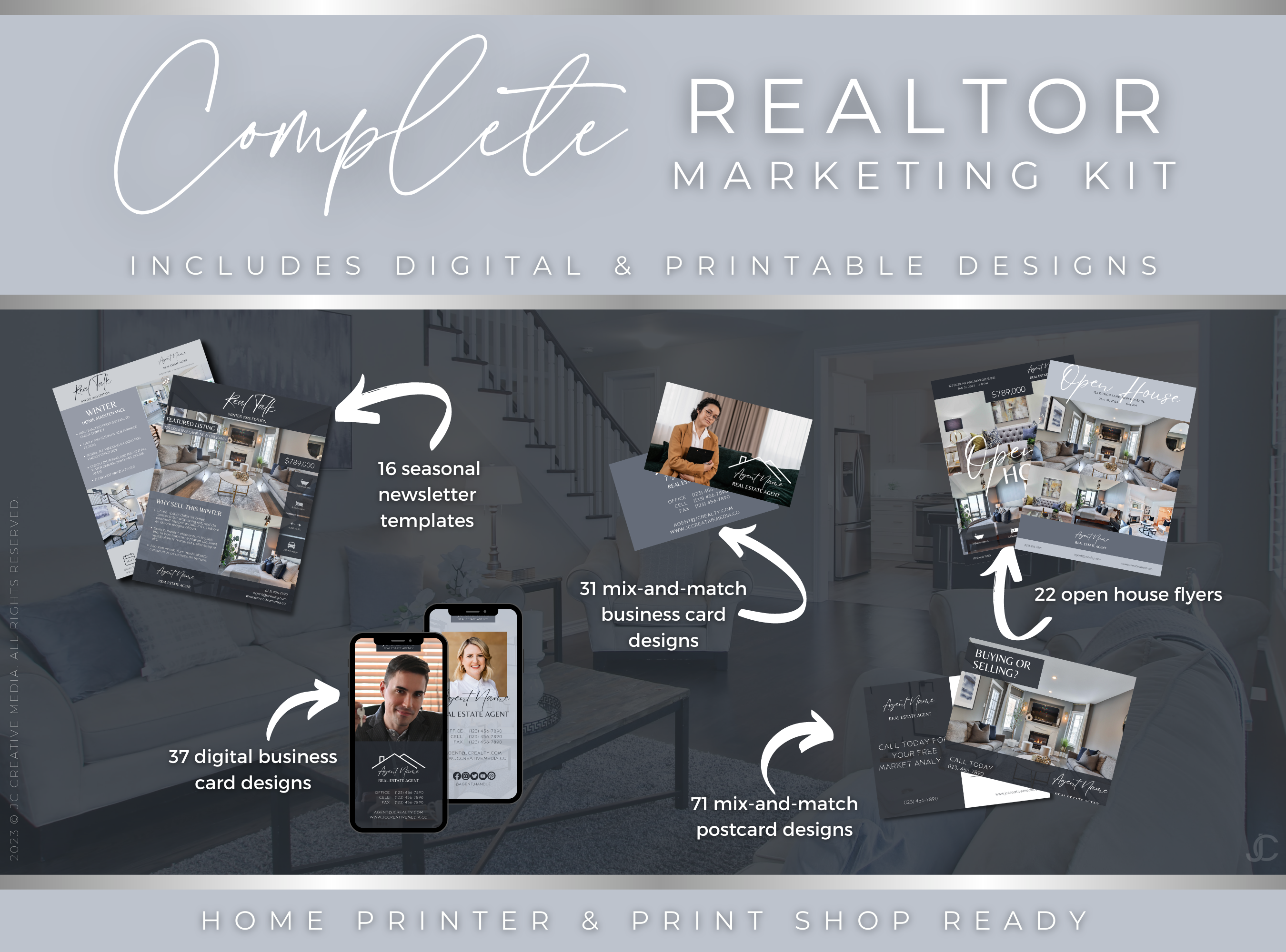 1,100+ Realtor Canva Templates for Real Estate Marketing & Branding | Estate Collection™ Midnight Edition