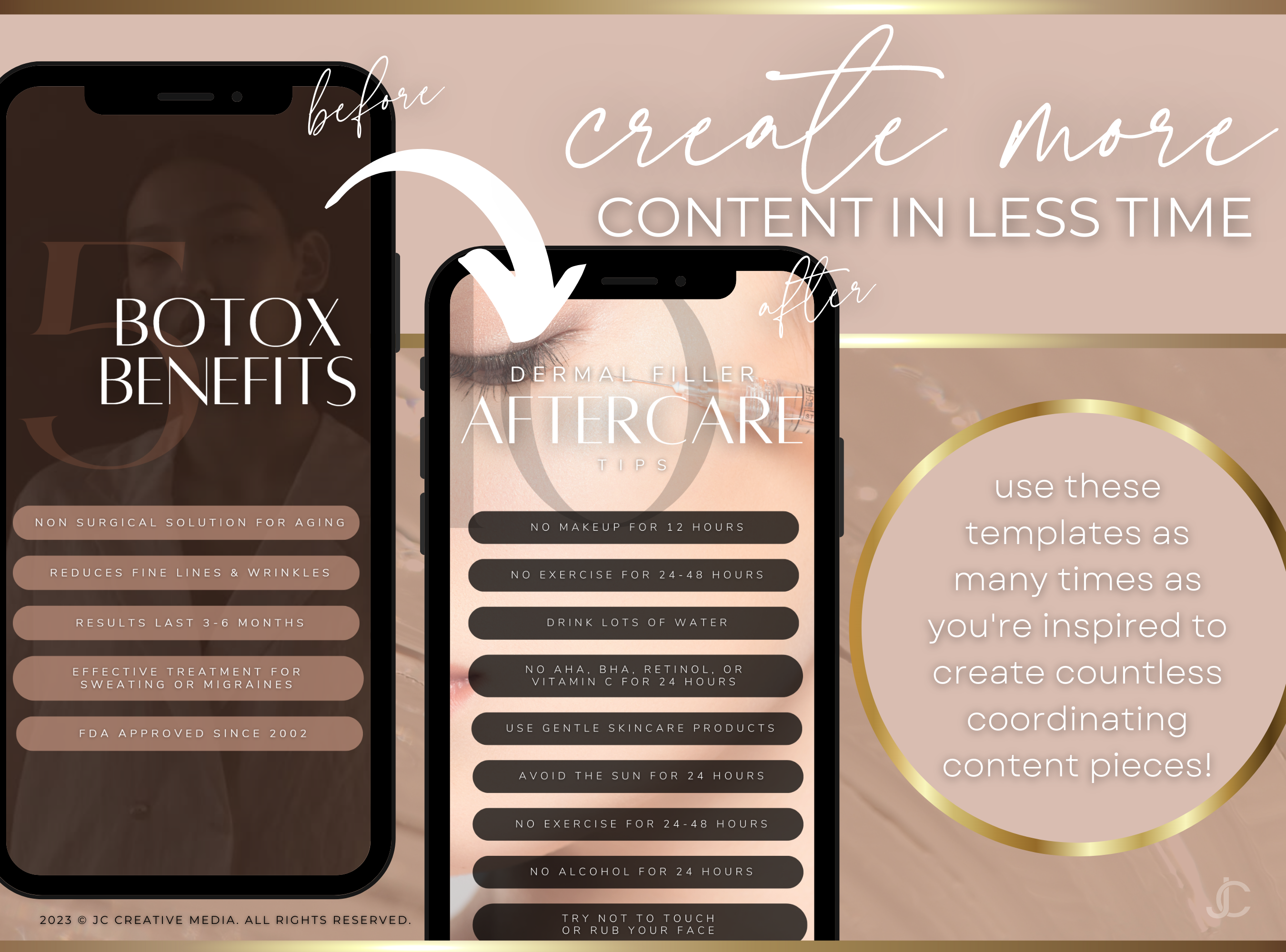 21 Nurse Injector Botox & Filler Marketing Reels Posts (Canva Video Templates) | Aesthete Collection™ Nudes Edition