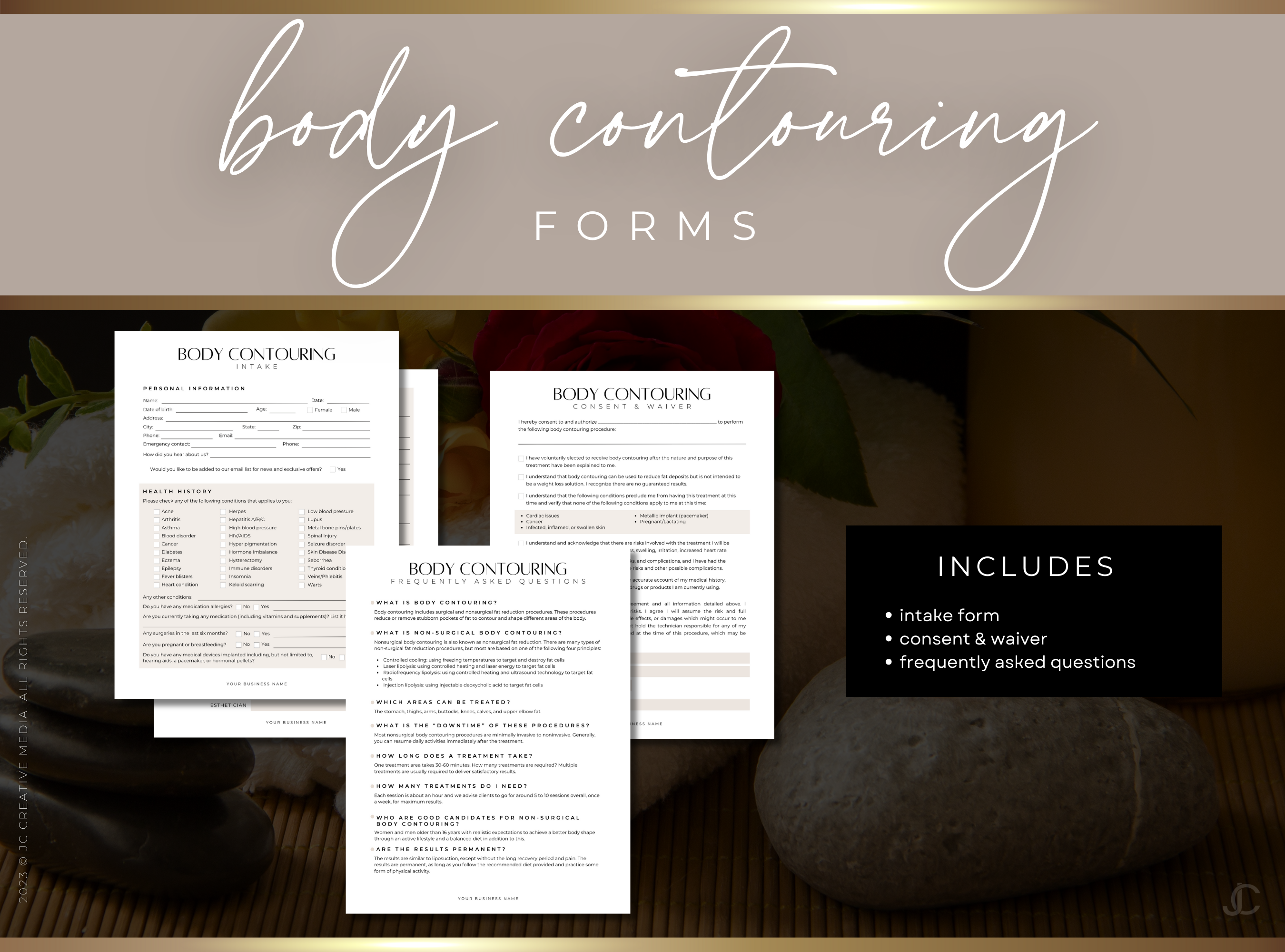 Esthetics Forms for Estheticians & Med Spas (Canva Templates) | Aesthete Collection™ Luxury Edition