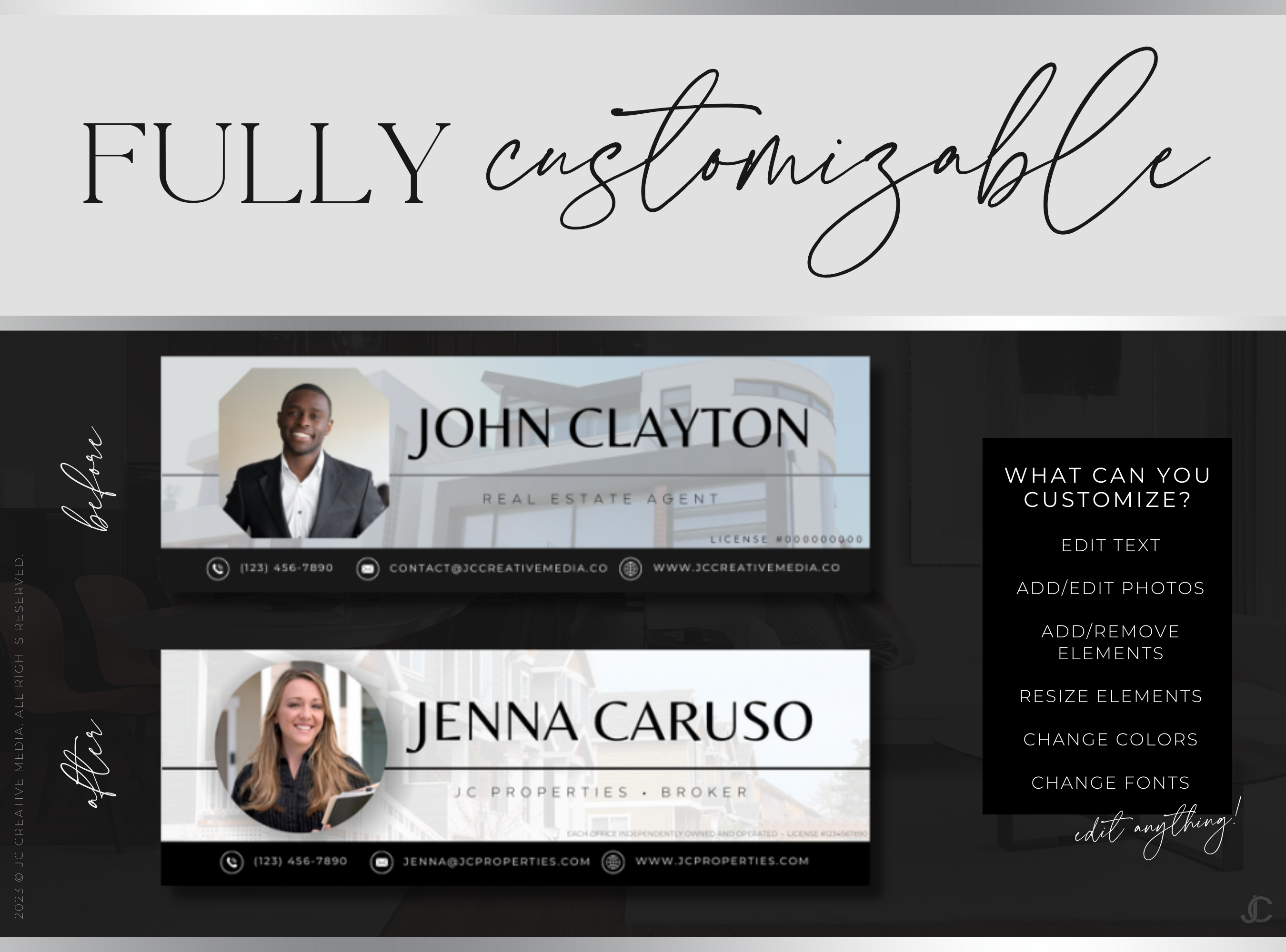 Realtor Email Signature Canva Templates | Estate Collection™ Modern Edition