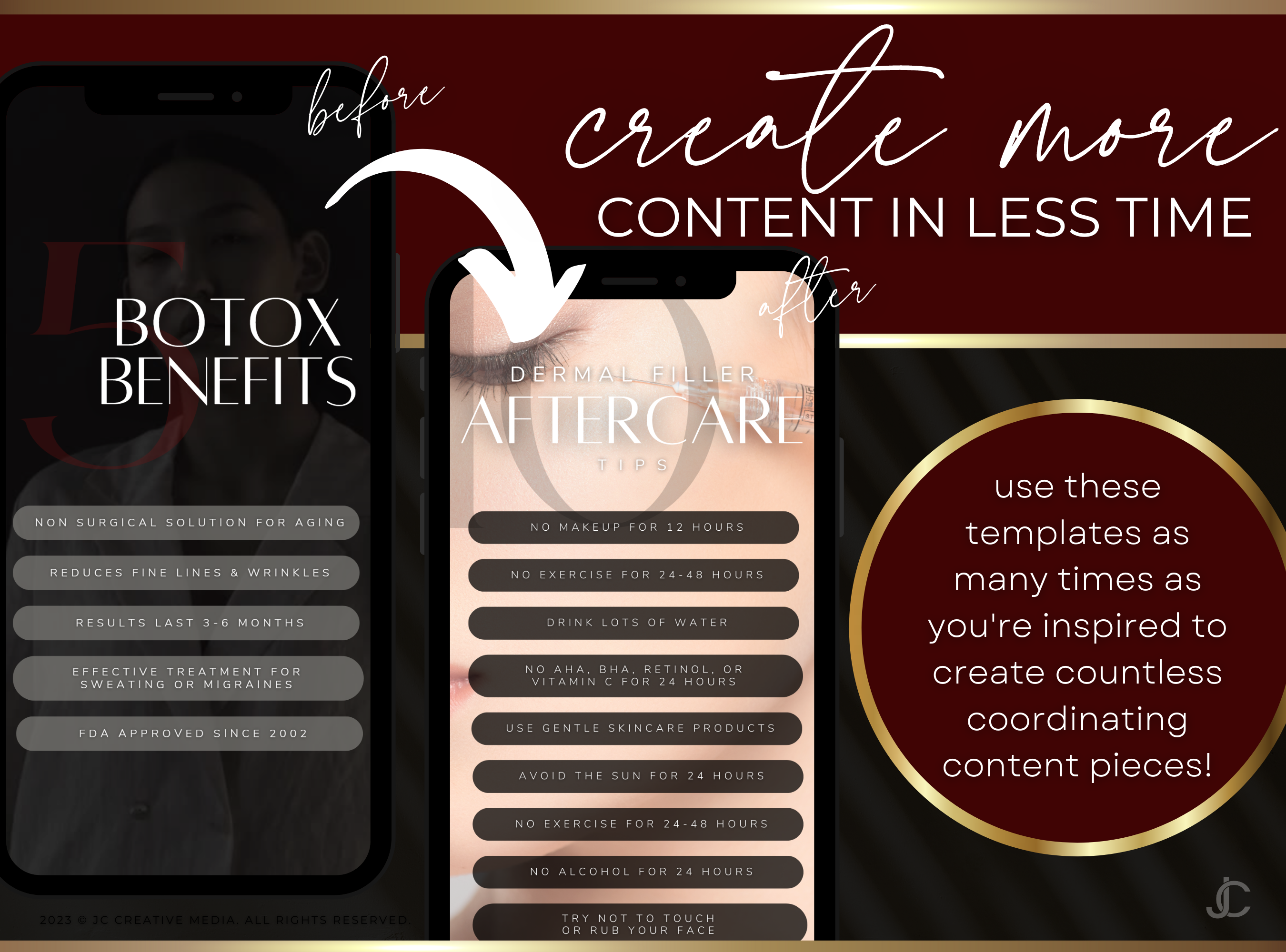 21 Nurse Injector Botox & Filler Marketing Reels Posts (Canva Video Templates) | Aesthete Collection™ Vogue Edition