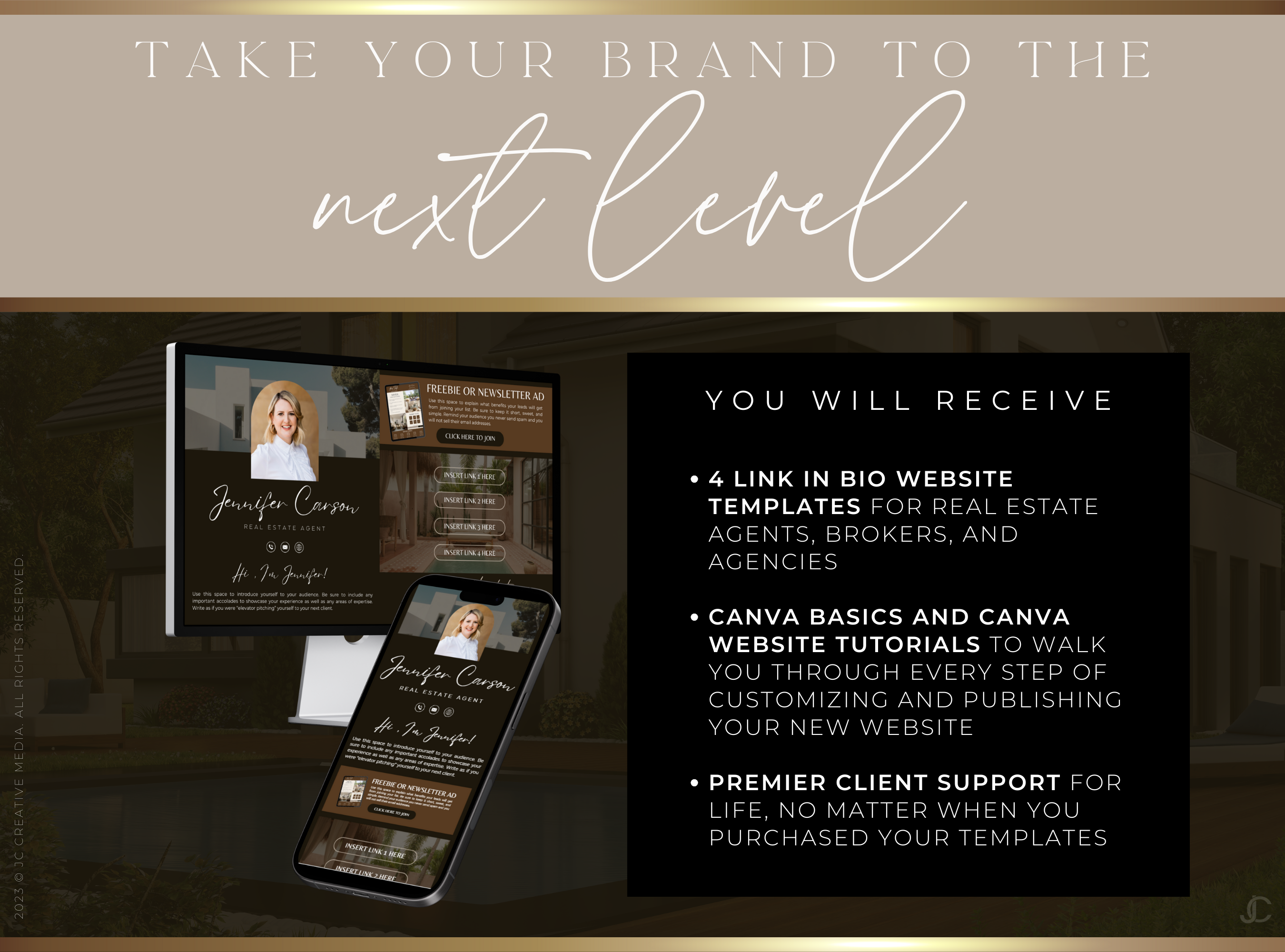 Realtor Link In Bio Canva Website Template | Estate Collection™ Classic Edition