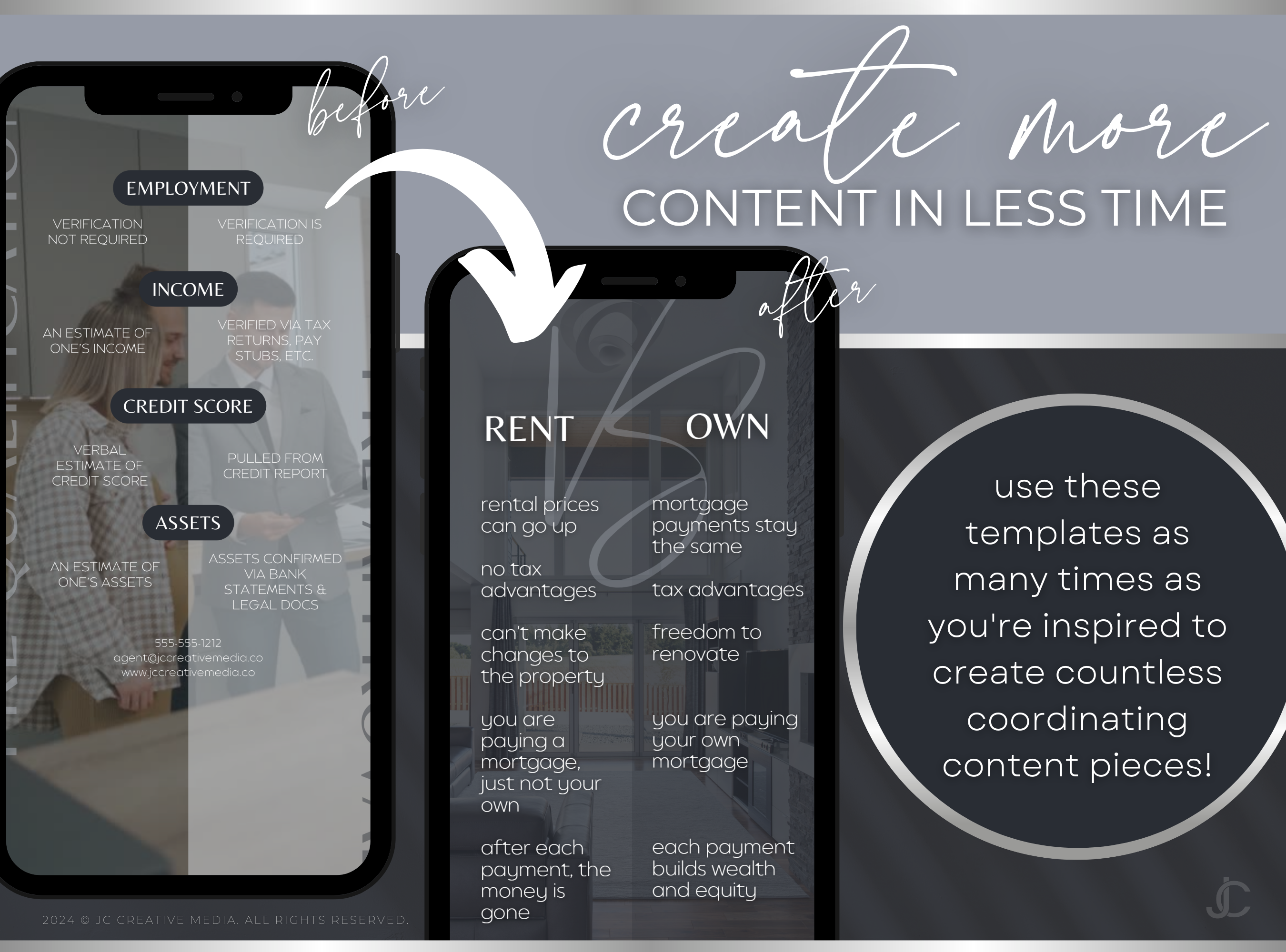 21 Real Estate Marketing Reels Posts: VOL. 3 (Canva Video Templates) | Estate Collection™ Midnight Edition