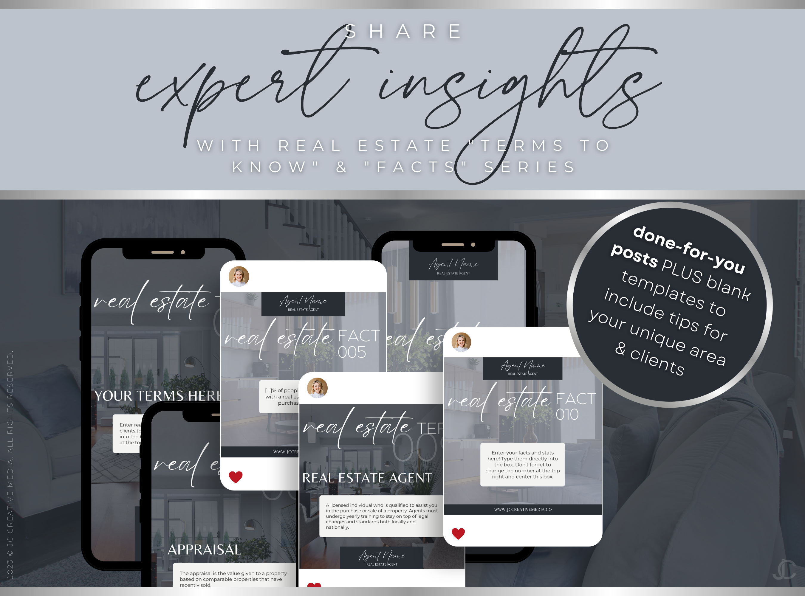 400+ Facebook Post & Story Templates for Real Estate Agents | Estate Collection™ Midnight Edition