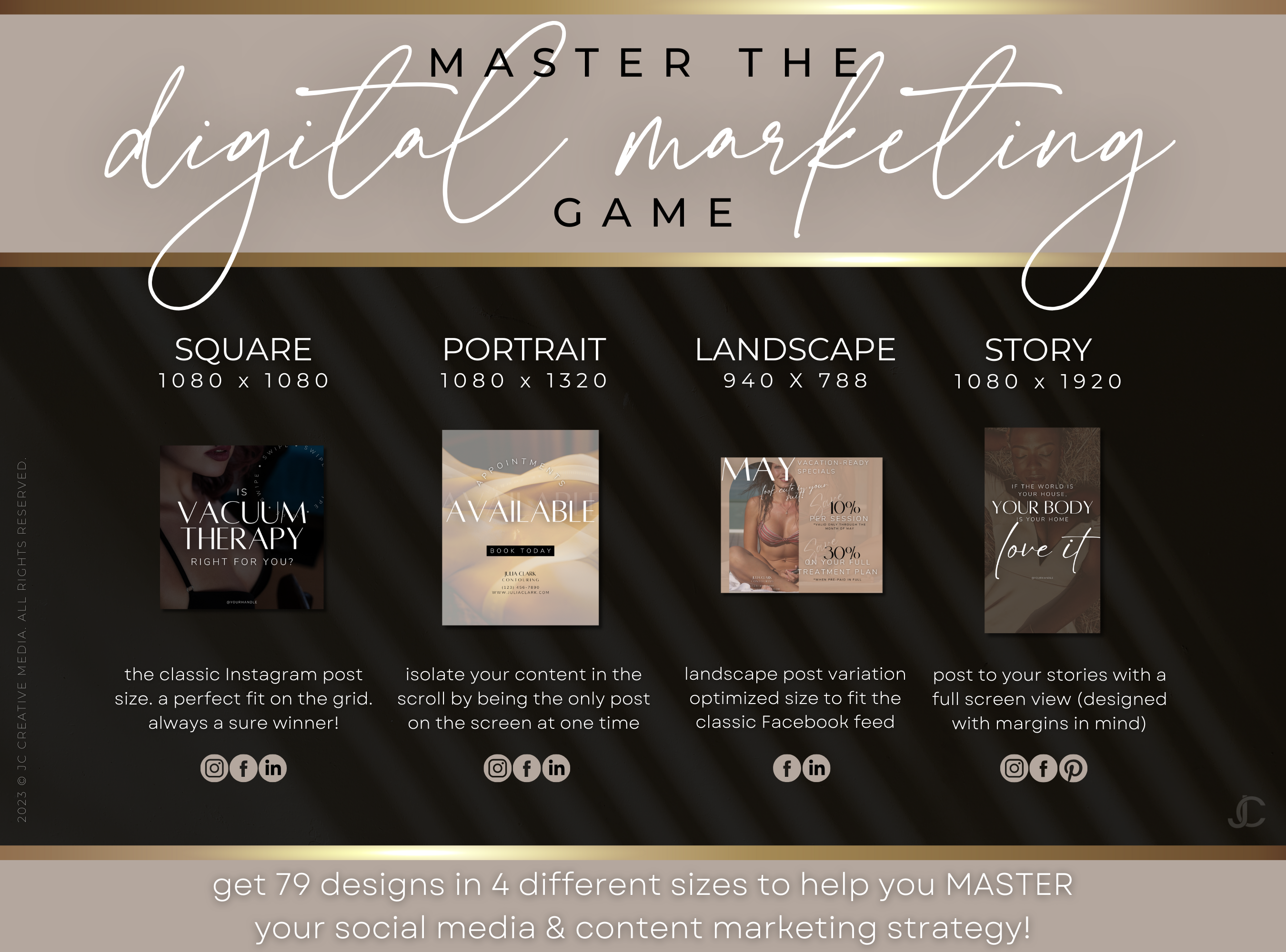 300+ Vacuum Therapy BBL & Breast Lift Social Media Canva Templates for Spa Marketing | Aesthete Collection™ Luxury Edition