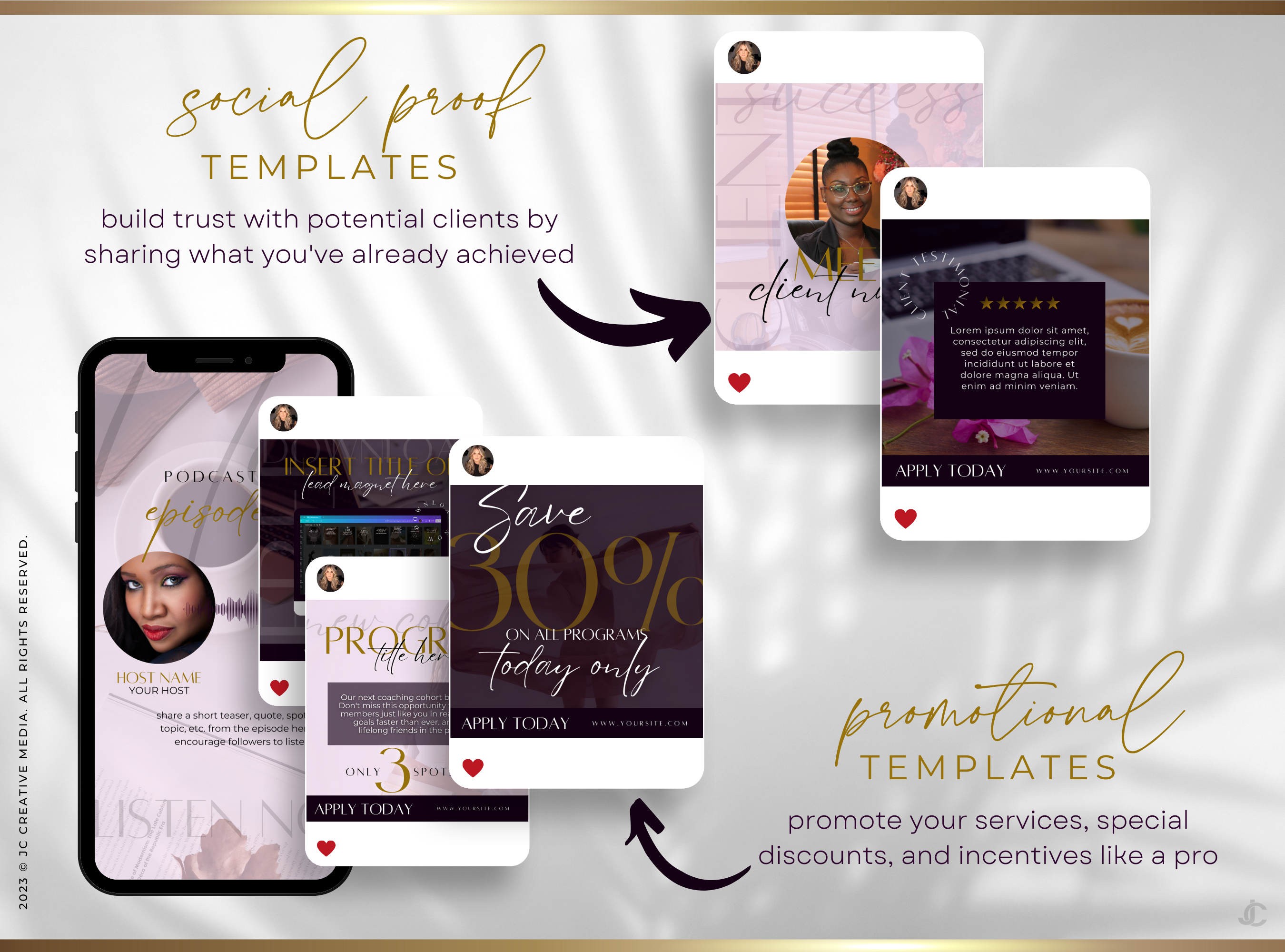 400+ Coaching Social Media Post Templates (Content, Infographics, & Marketing) | Elegance Collection™ Amethyst Edition