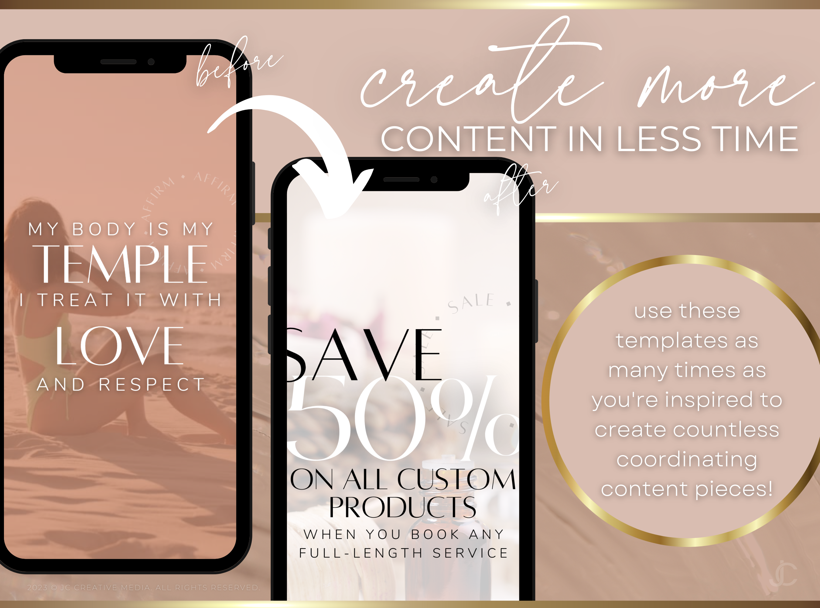 21 Wood Therapy Marketing Reels Posts for Spas & Body Contouring Specialists (Canva Video Templates) | Aesthete Collection™ Nudes Edition