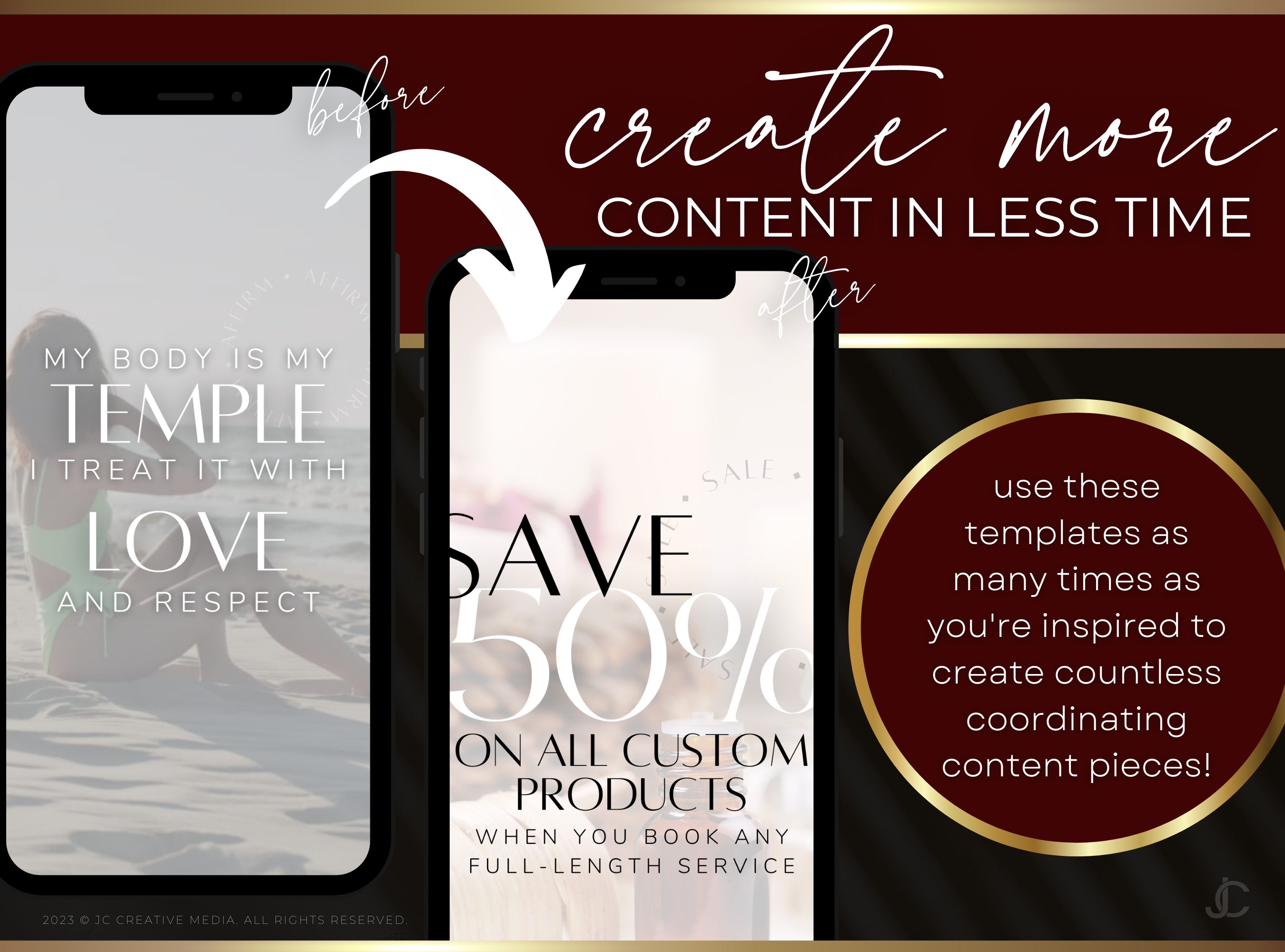 21 Wood Therapy Marketing Reels Posts for Spas & Body Contouring Specialists (Canva Video Templates) | Aesthete Collection™ Vogue Edition