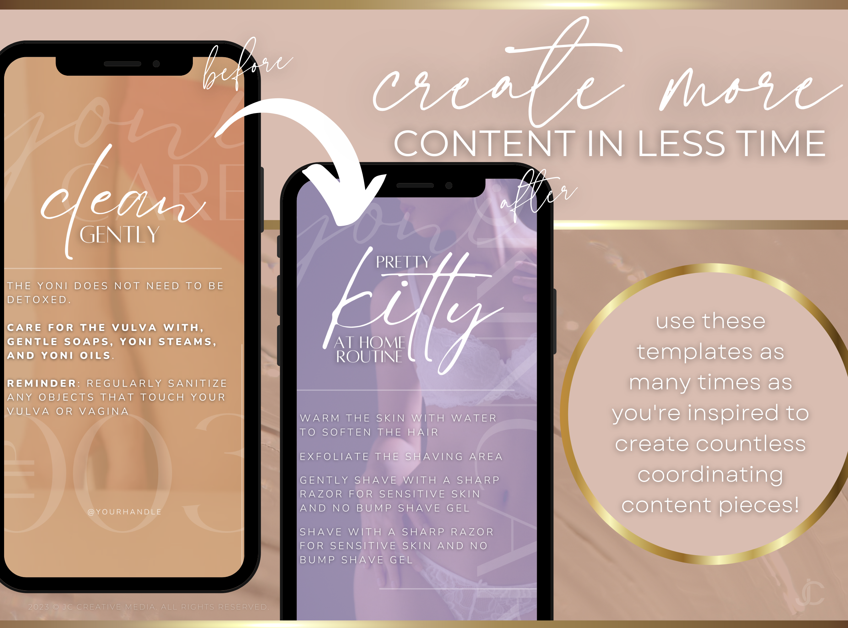 20 Yoni Care Reels Posts for Yoni Specialists & Business Owners (Canva Video Templates) | Aesthete Collection™ Nudes Edition