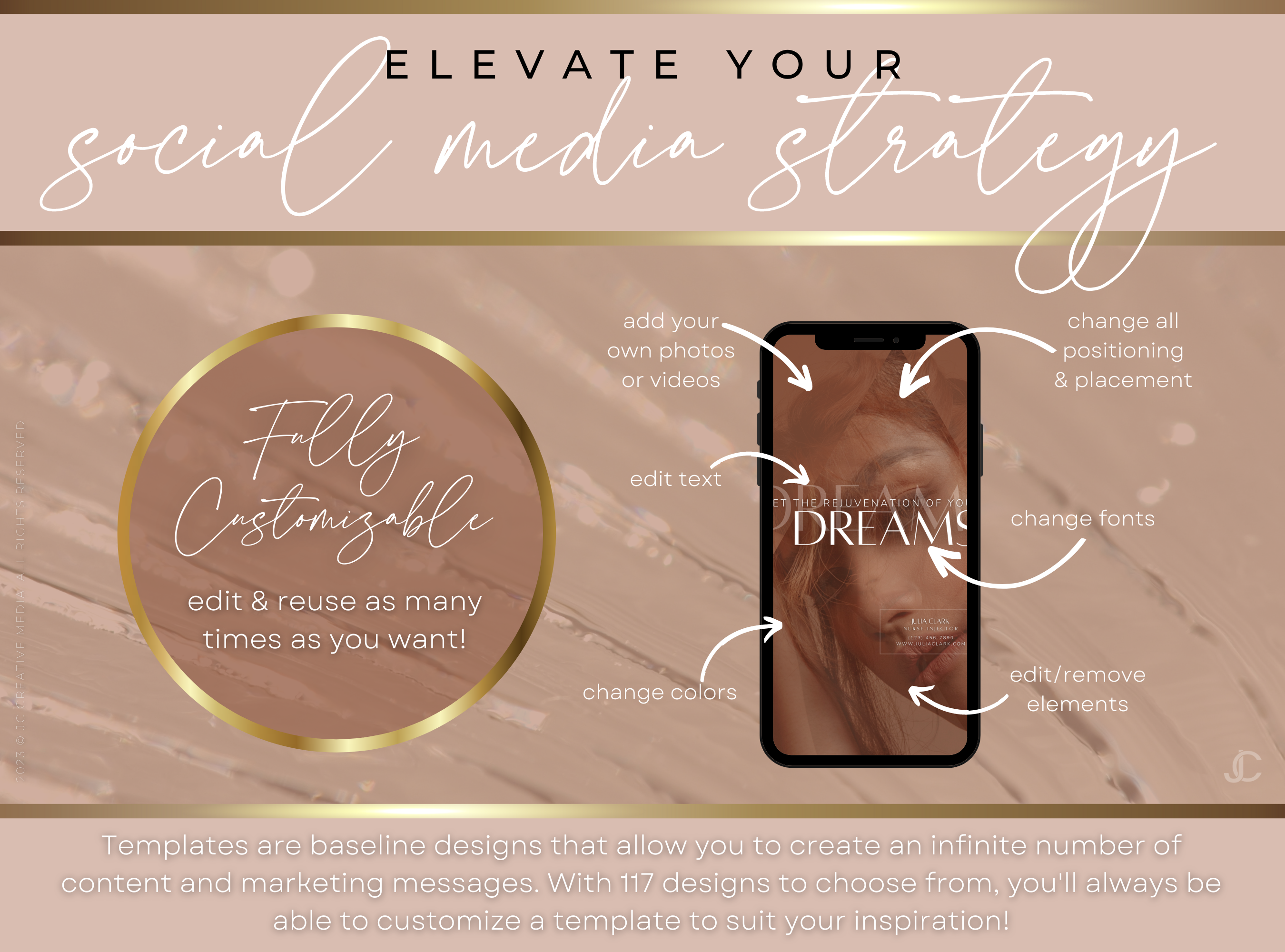 450+ Botox & Filler Social Media Templates for Nurse Injectors & Med Spas | Aesthete Collection™ Nudes Edition