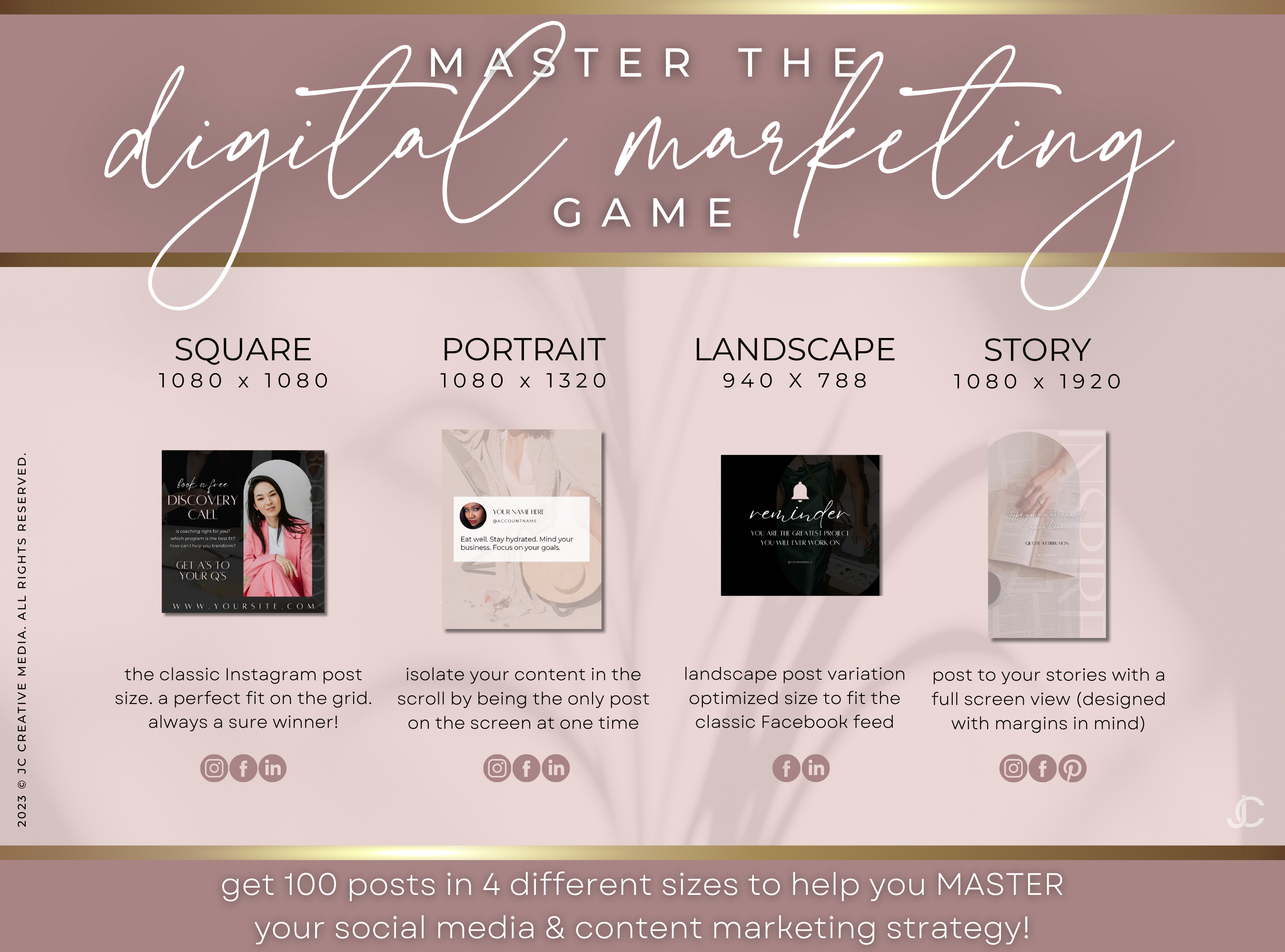 400+ Coaching Social Media Post Templates (Content, Infographics, & Marketing) | Elegance Collection™ Blush Edition