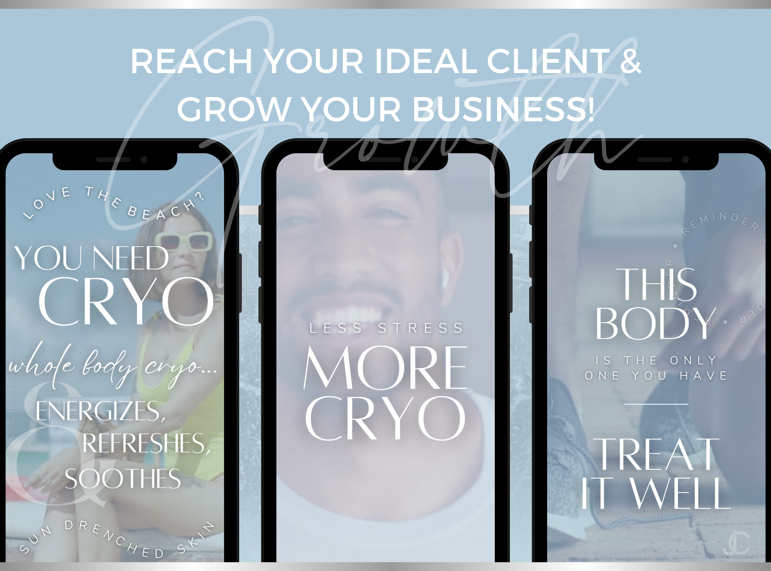 21 Cryotherapy Marketing Reels Posts (Video Canva Templates) | Aesthete Collection™ Ice Edition