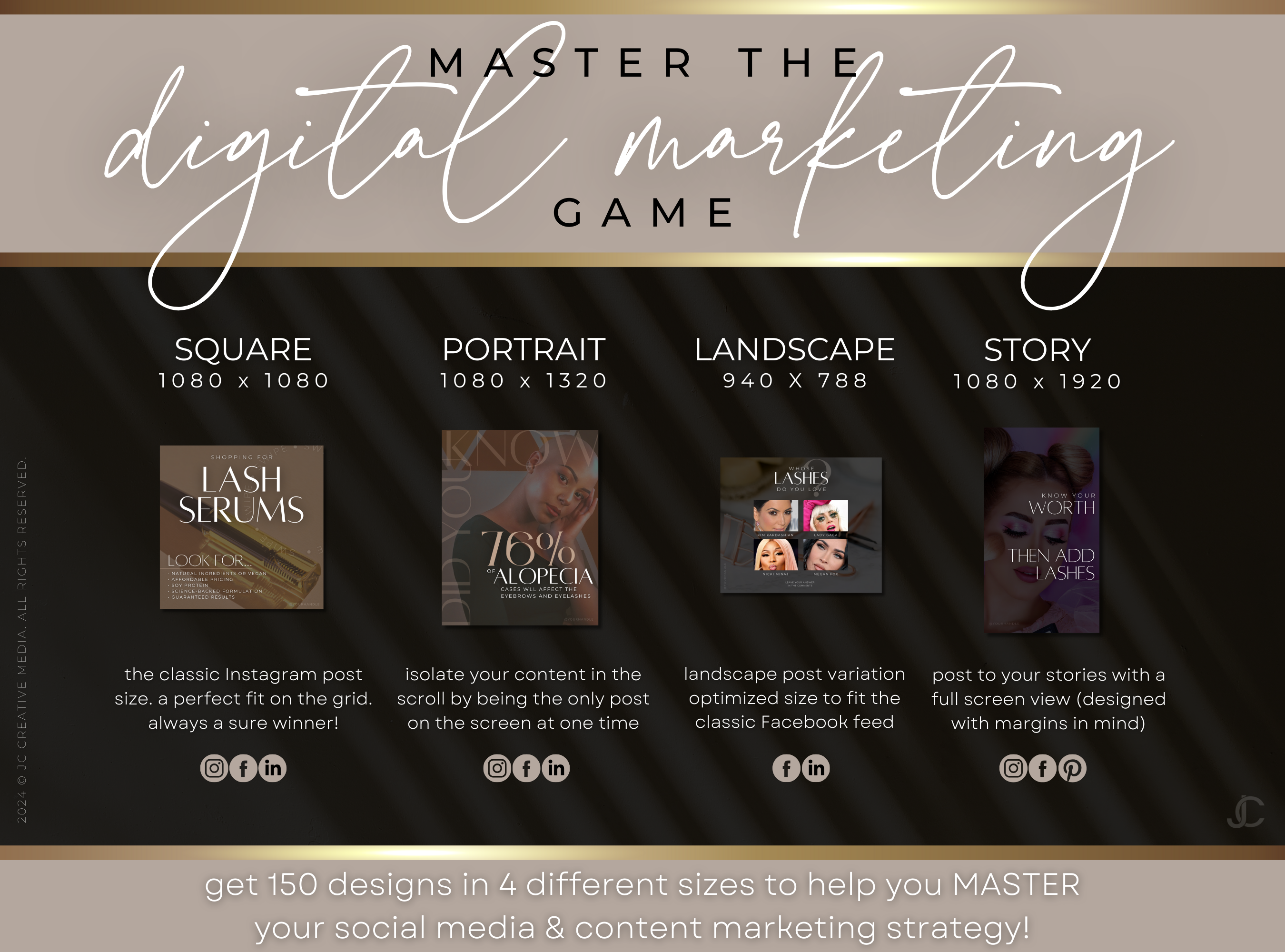 600 Lash Tech Social Media Posts (Canva Marketing Templates) | Aesthete Collection™ Luxury Edition