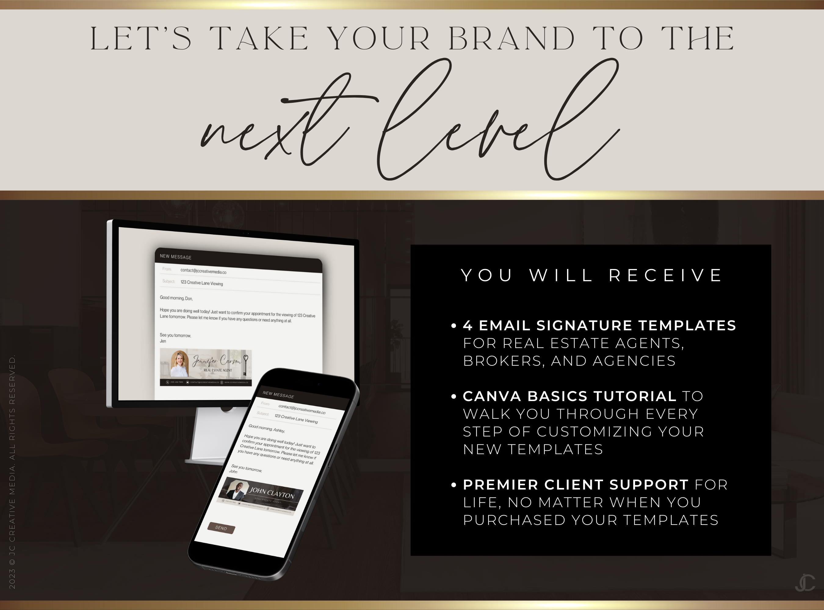 Realtor Email Signature Canva Templates | Estate Collection™ Luxe Edition