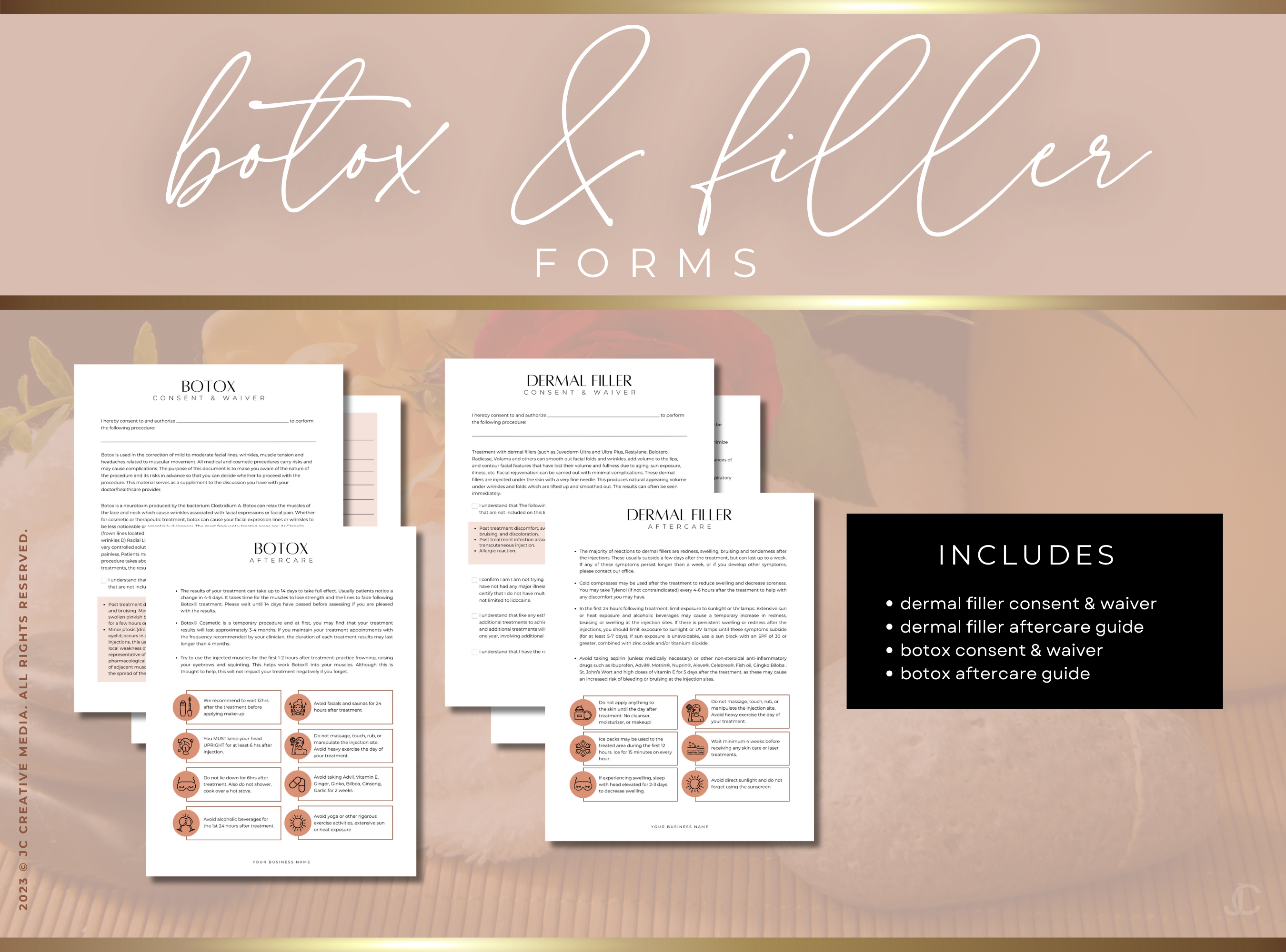 Esthetics Forms for Estheticians & Med Spas (Canva Templates) | Aesthete Collection™ Nudes Edition