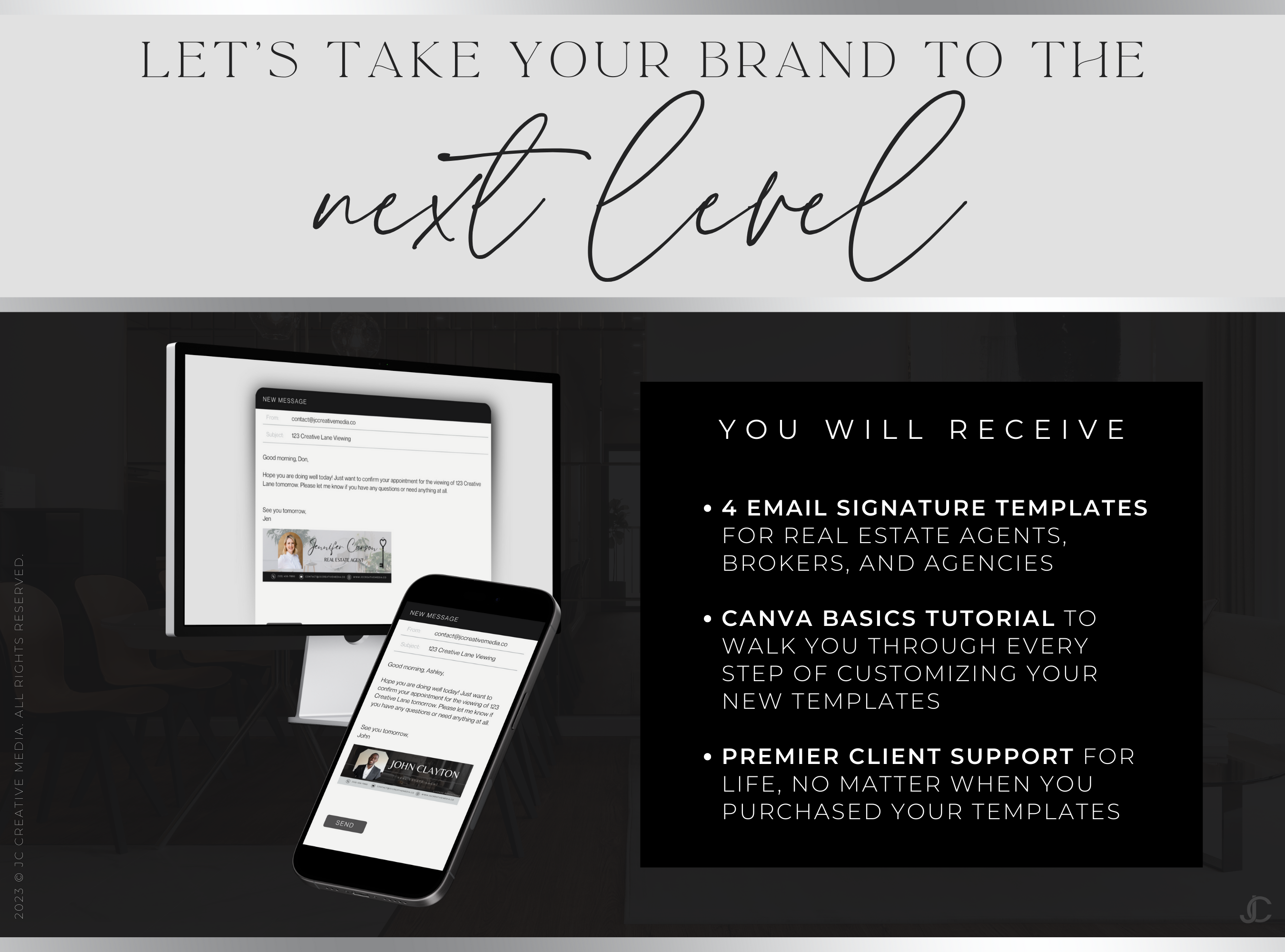 Realtor Email Signature Canva Templates | Estate Collection™ Modern Edition