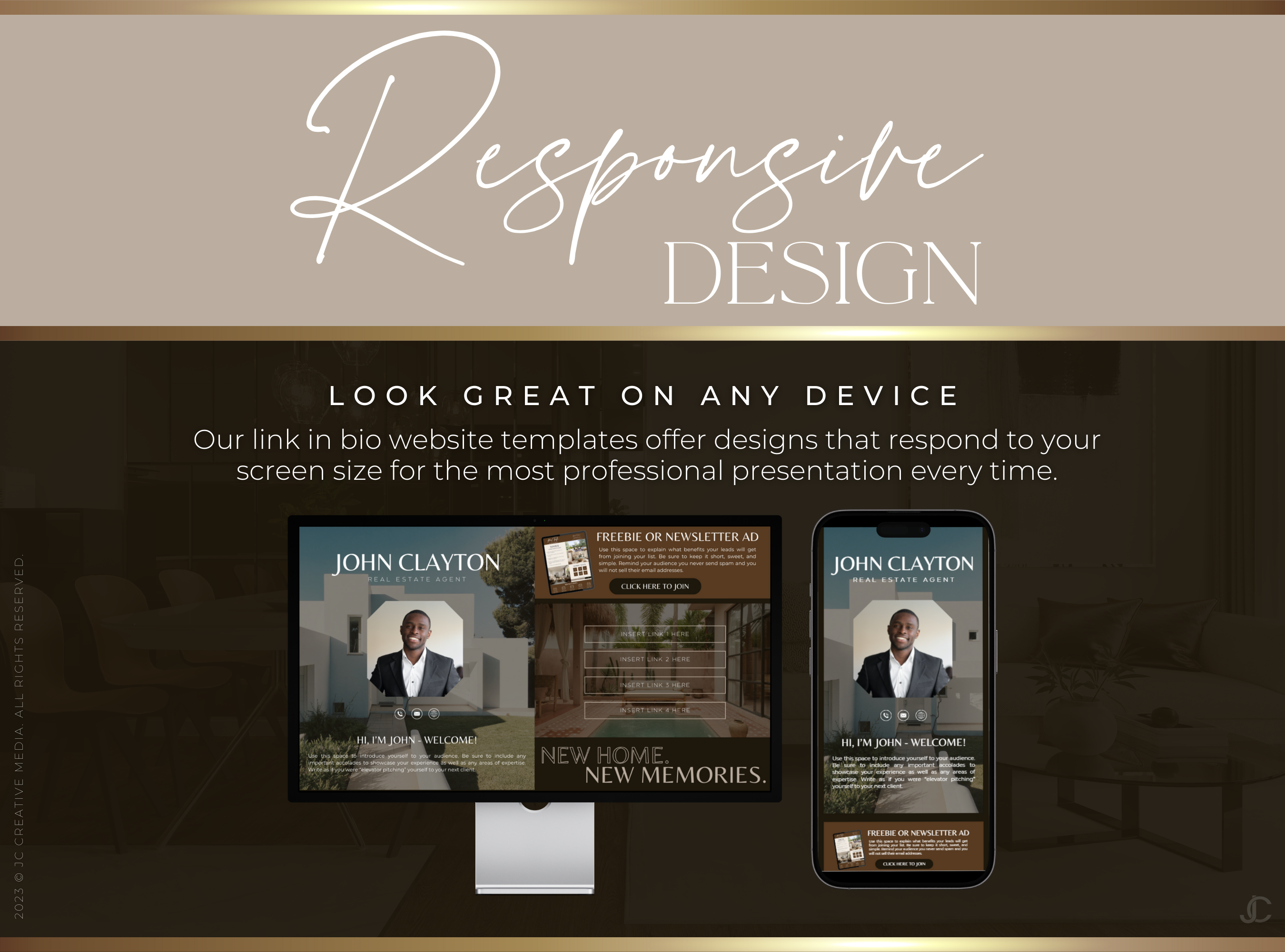 Realtor Link In Bio Canva Website Template | Estate Collection™ Classic Edition