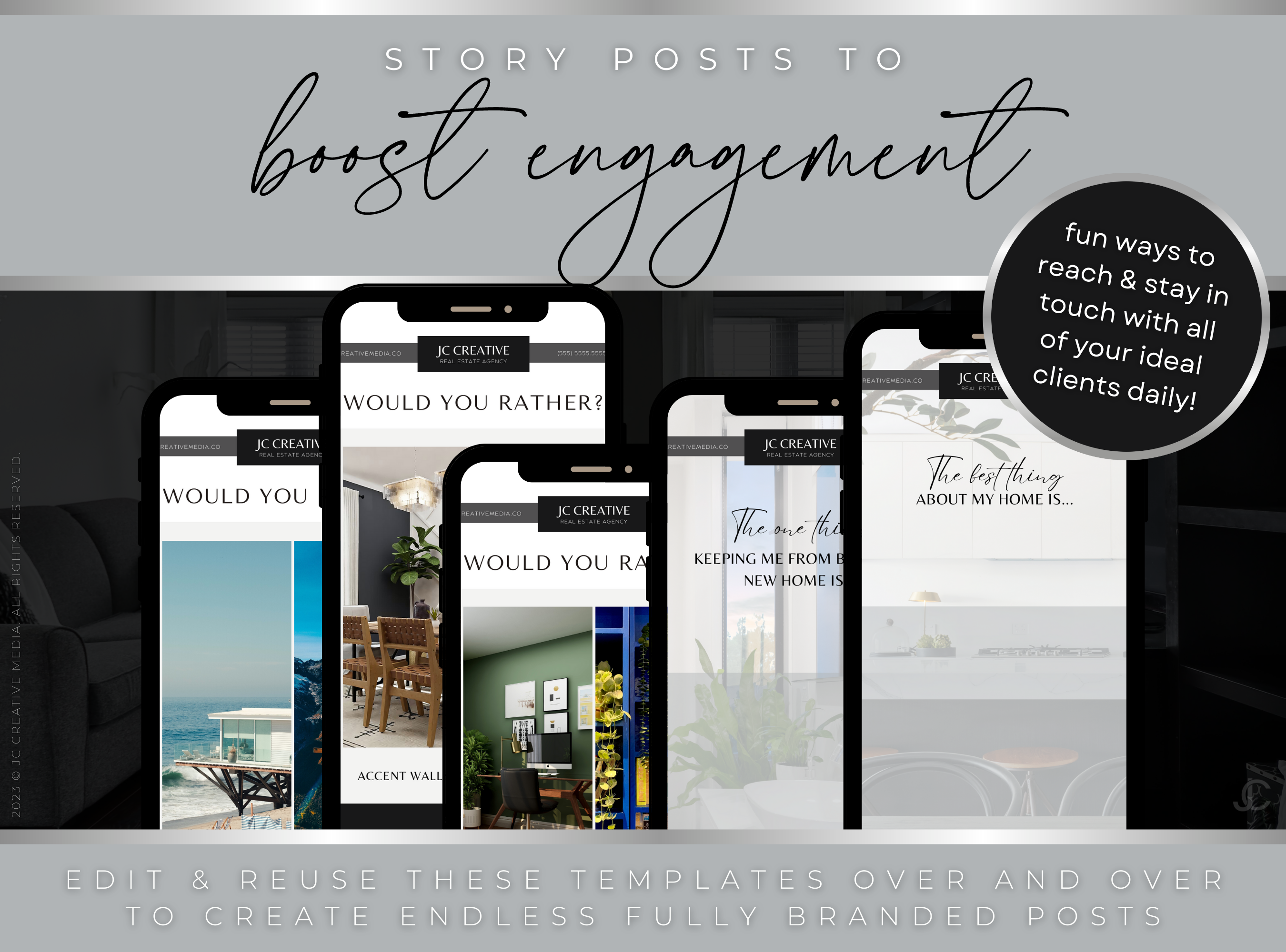 400+ Facebook Post & Story Templates for Real Estate Agents | Estate Collection™ Modern Edition