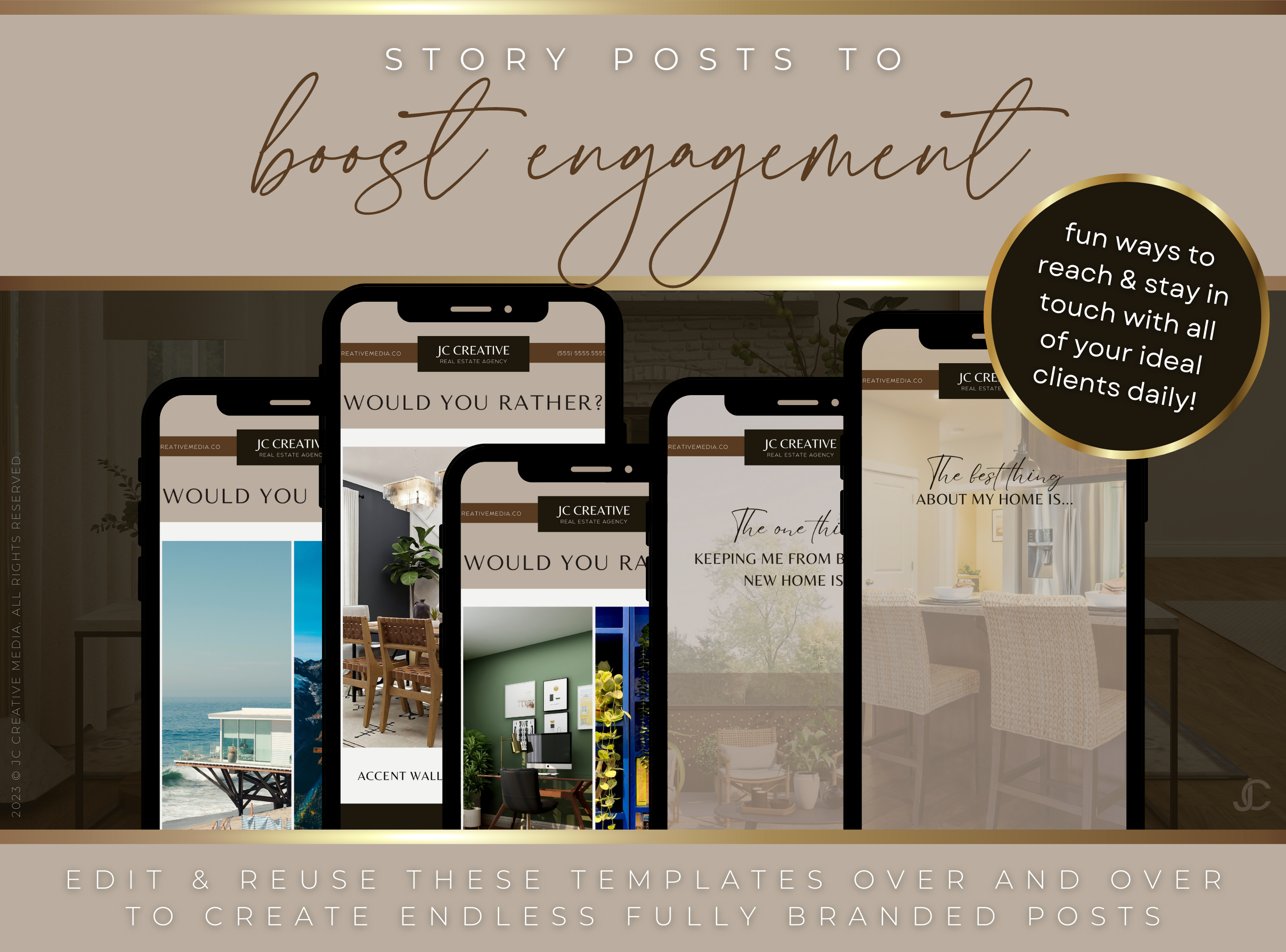 400+ Facebook Post & Story Templates for Real Estate Agents | Estate Collection™ Classic Edition