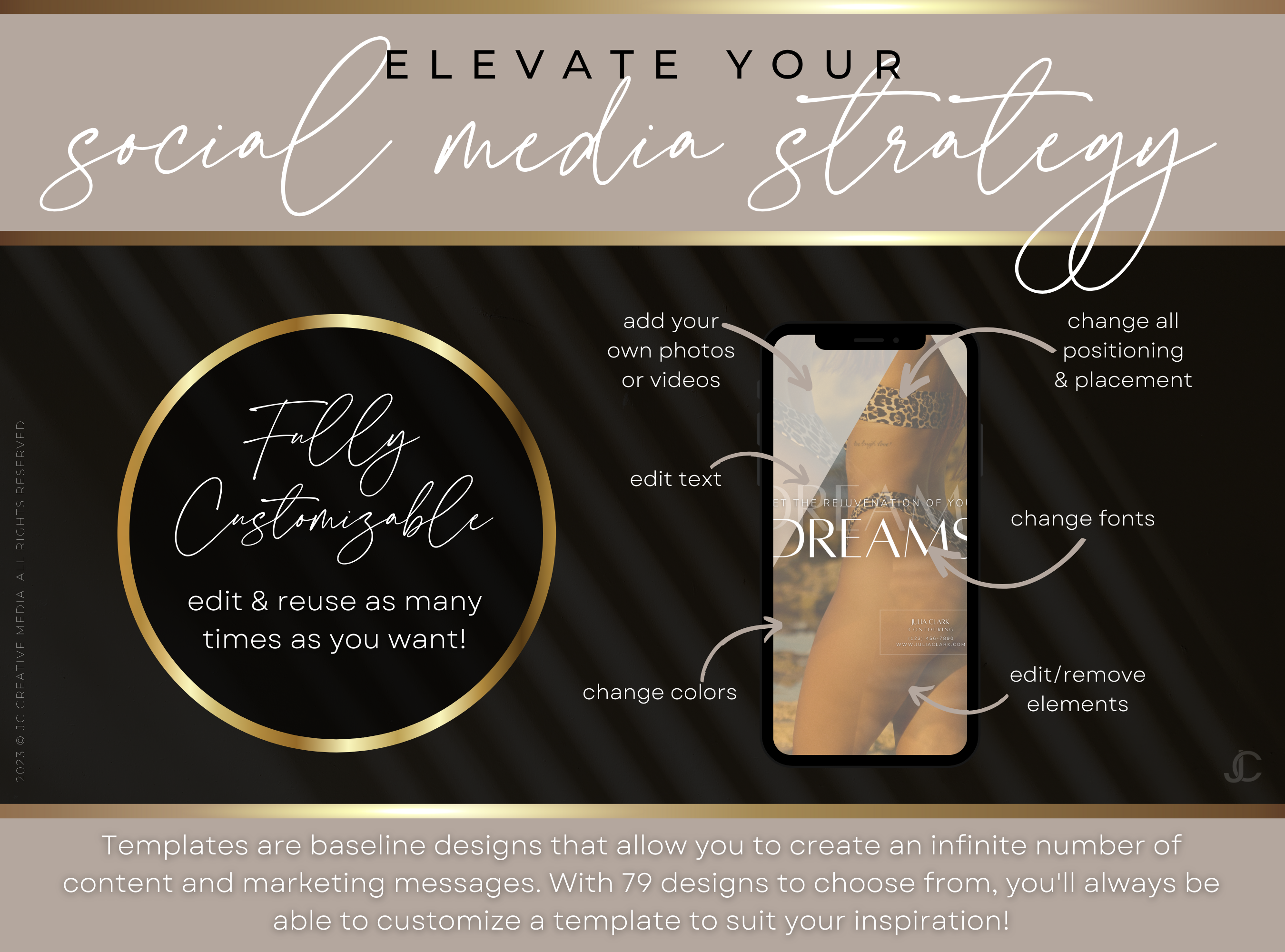 300+ Vacuum Therapy BBL & Breast Lift Social Media Canva Templates for Spa Marketing | Aesthete Collection™ Luxury Edition