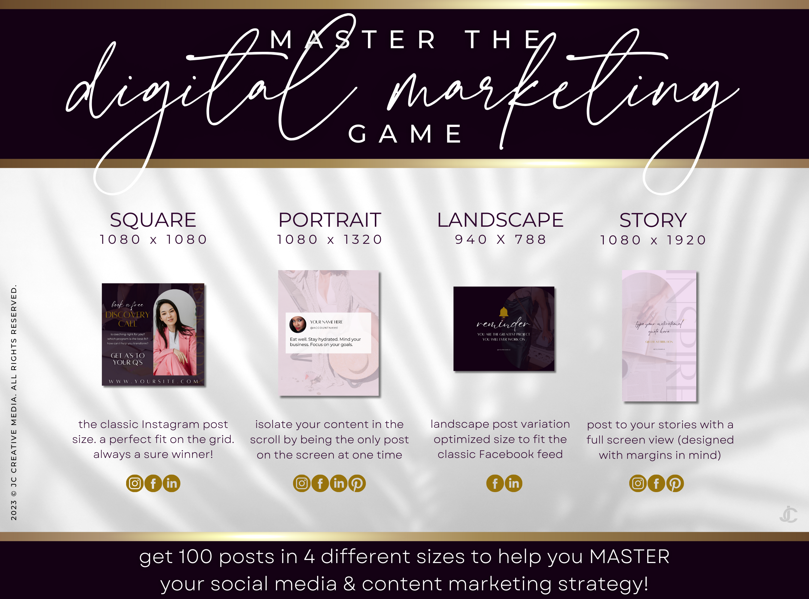 400+ Coaching Social Media Post Templates (Content, Infographics, & Marketing) | Elegance Collection™ Amethyst Edition