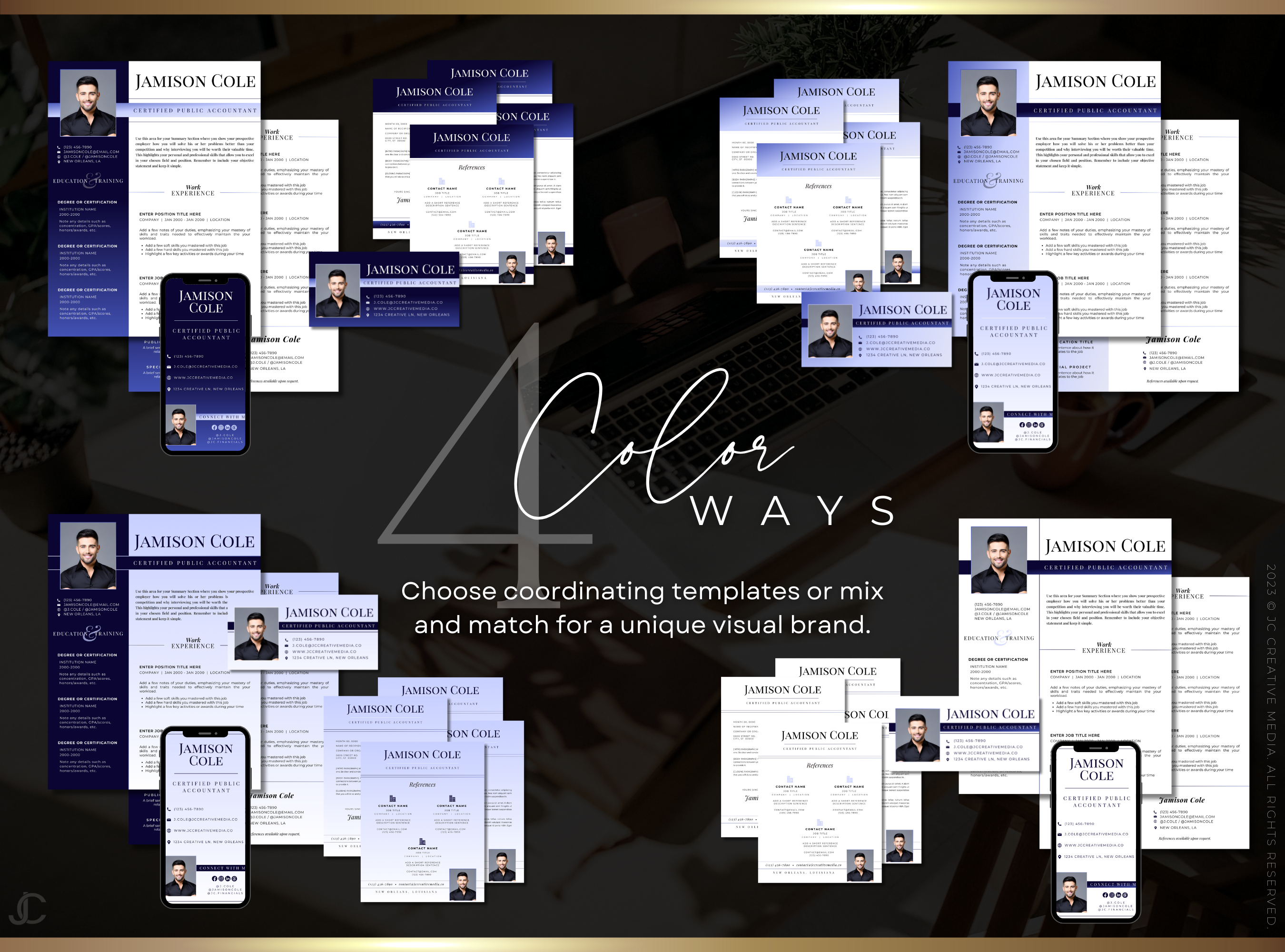 Designer Resume™ Suite (Canva Templates) | Pro Collection™ Sapphire Edition