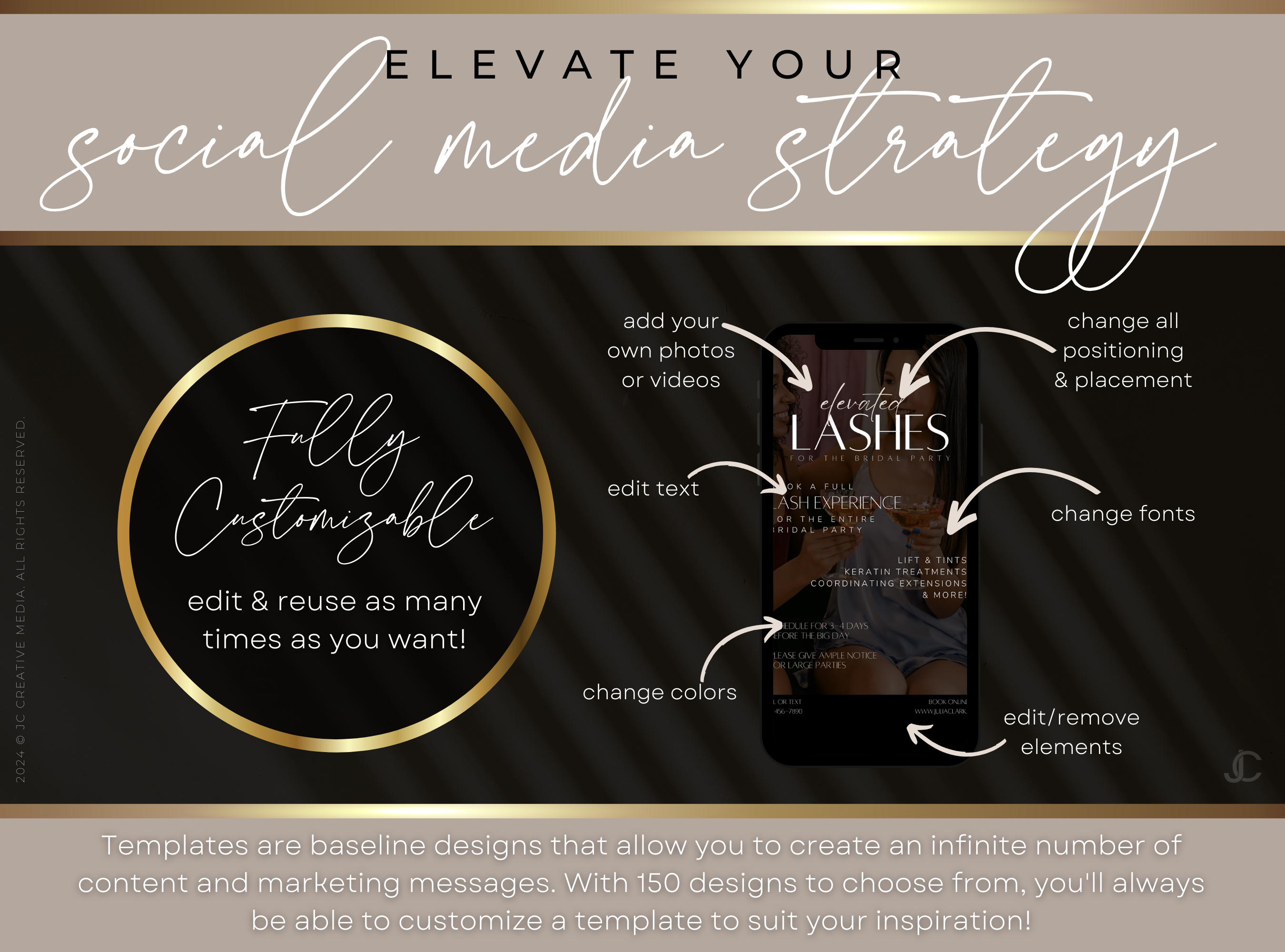 600 Lash Tech Social Media Posts (Canva Marketing Templates) | Aesthete Collection™ Luxury Edition