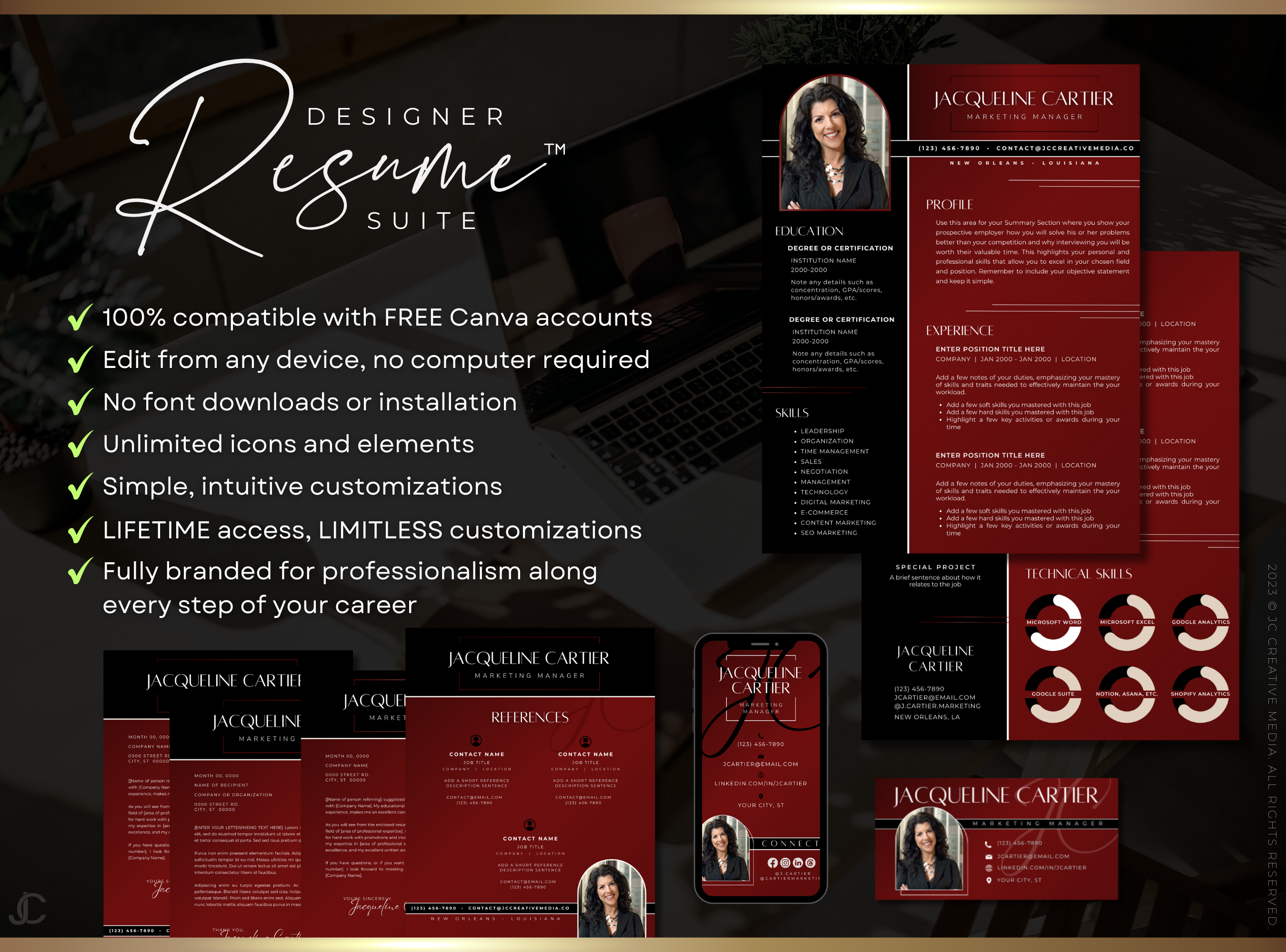 Designer Resume™ Suite (Canva Templates) | Aesthete Collection™ Vogue Edition