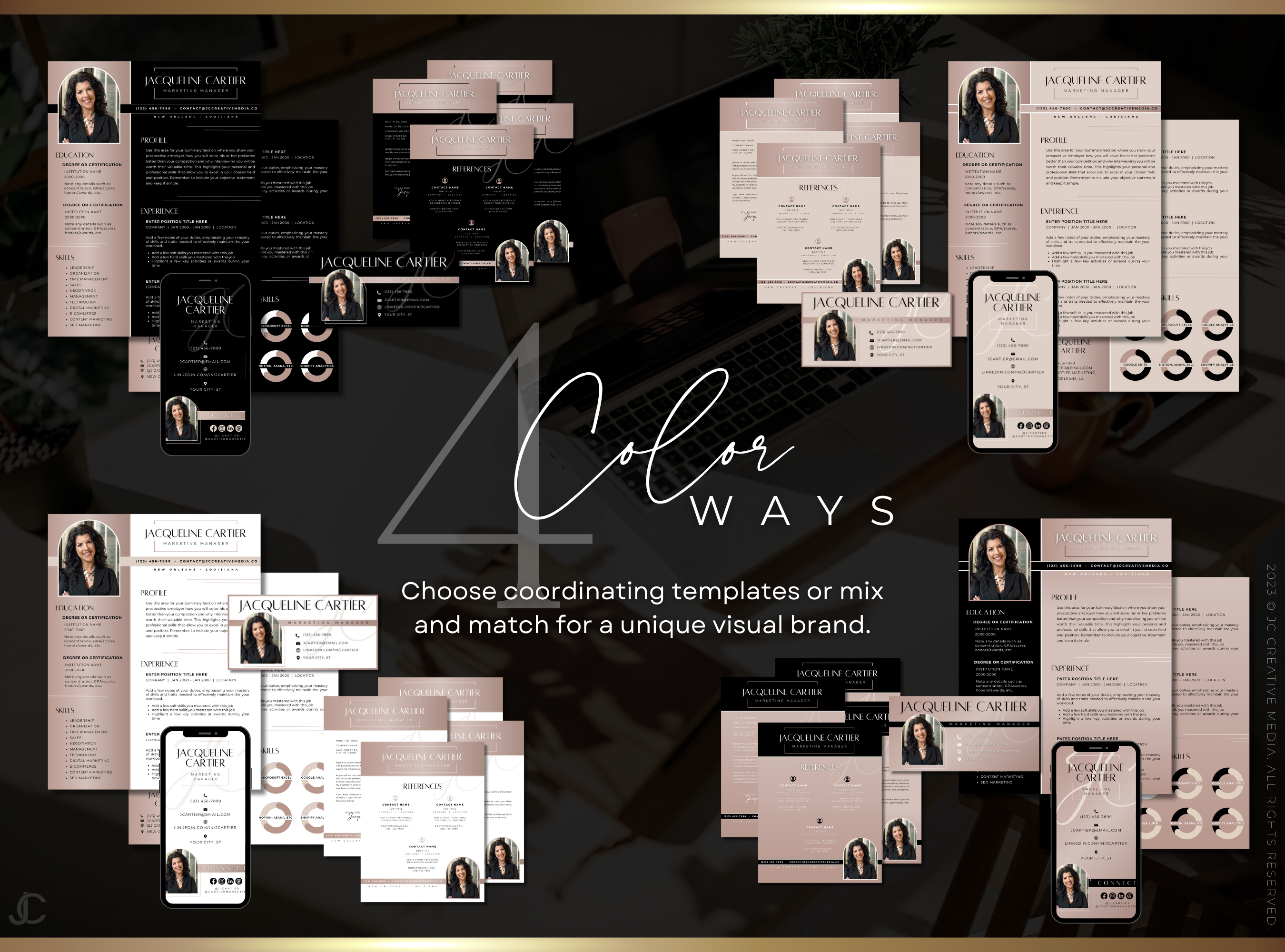 Designer Resume™ Suite (Canva Templates) | Aesthete Collection™ Rose Gold Edition