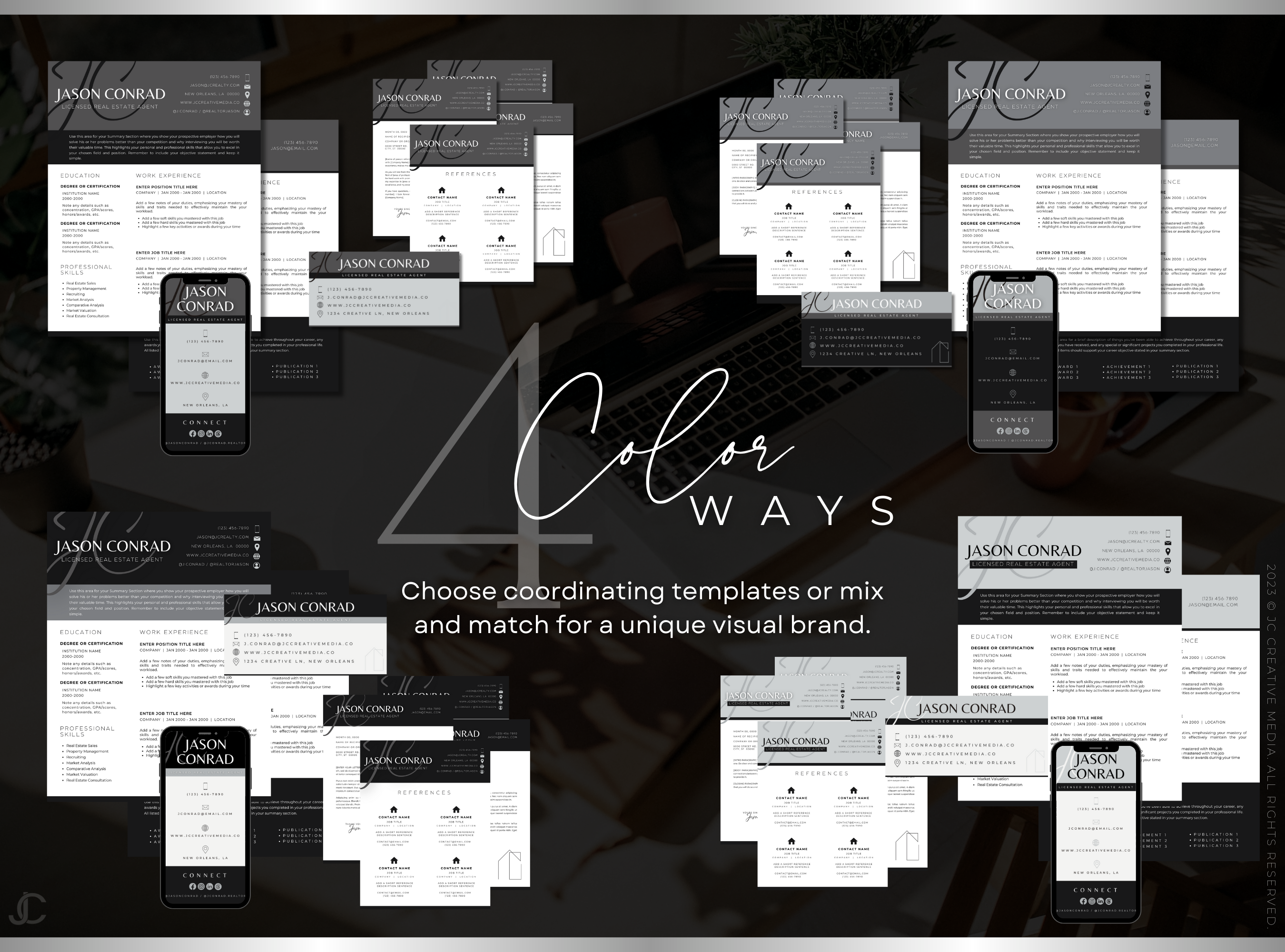 Designer Resume™ Suite (Canva Templates) | Estate Collection™ Modern Edition